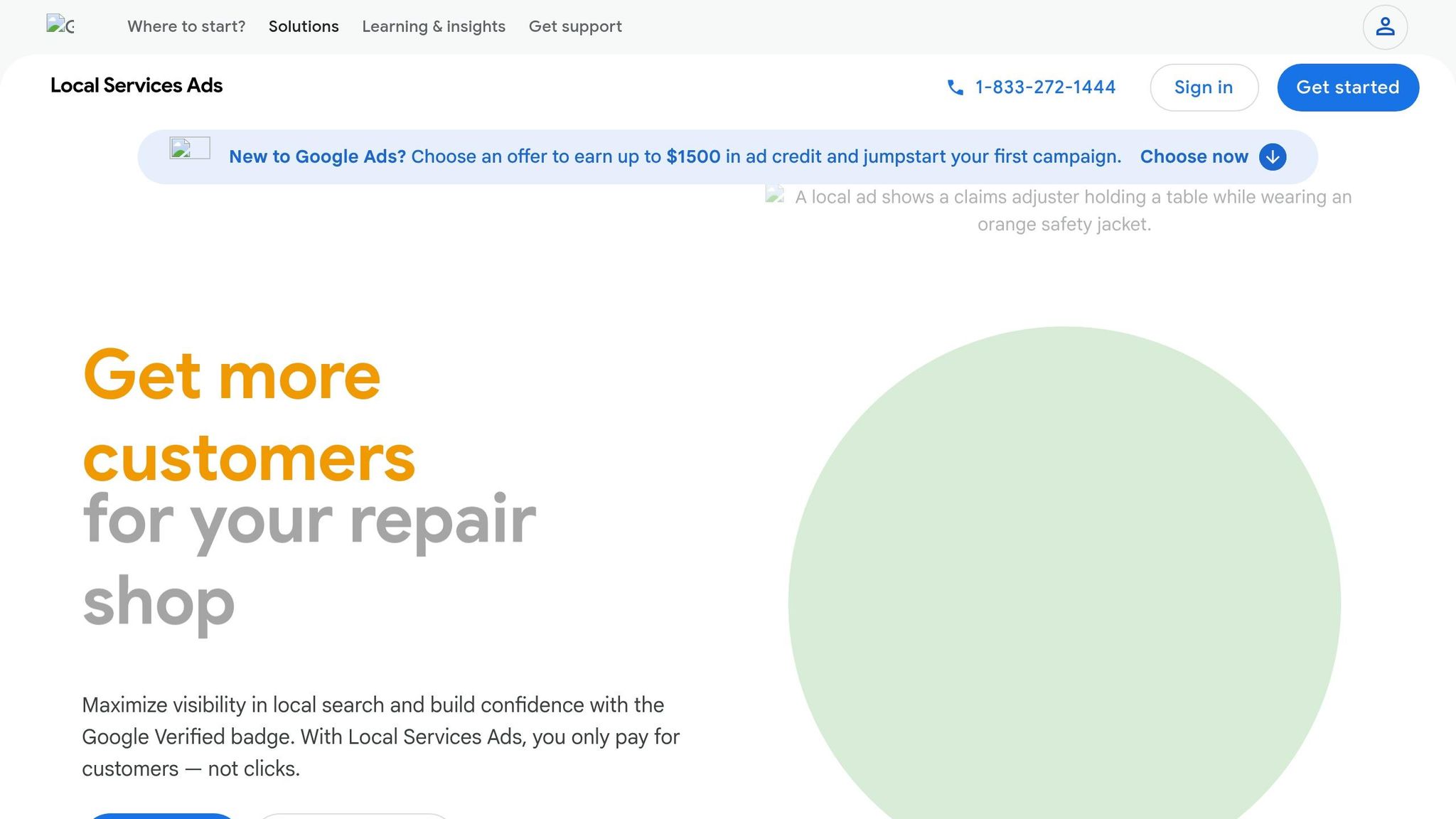 Google Local Service Ads appearing at the absolute top of the search results for a local plastic surgeon