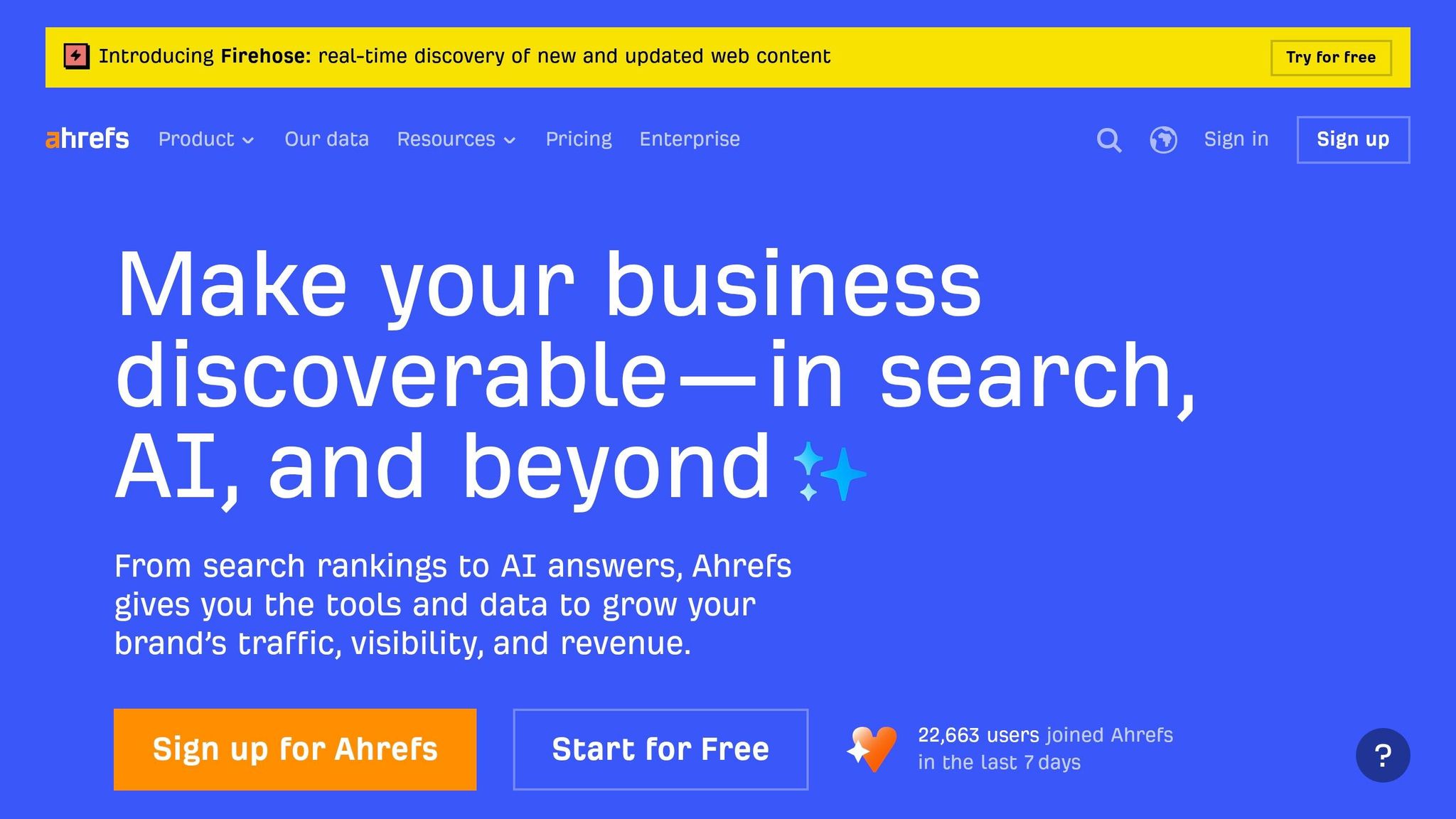 Screenshot of Ahrefs Free Keyword Generator tool displaying keyword ideas and keyword difficulty scores