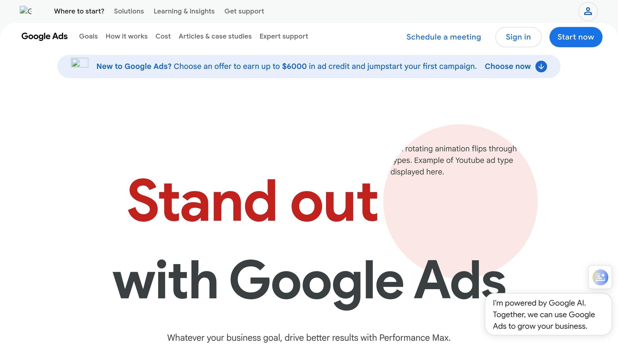 Google Ads campaign dashboard showing click-through rates and conversions for a dental clinic
