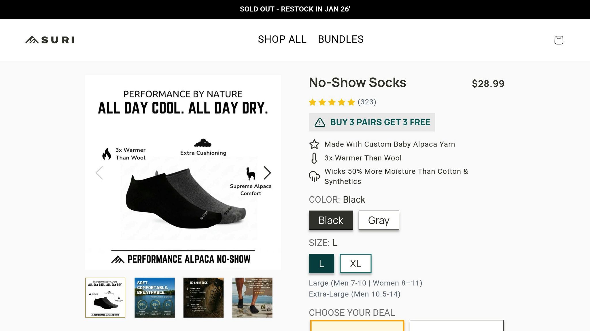 Suri No-Show Socks
