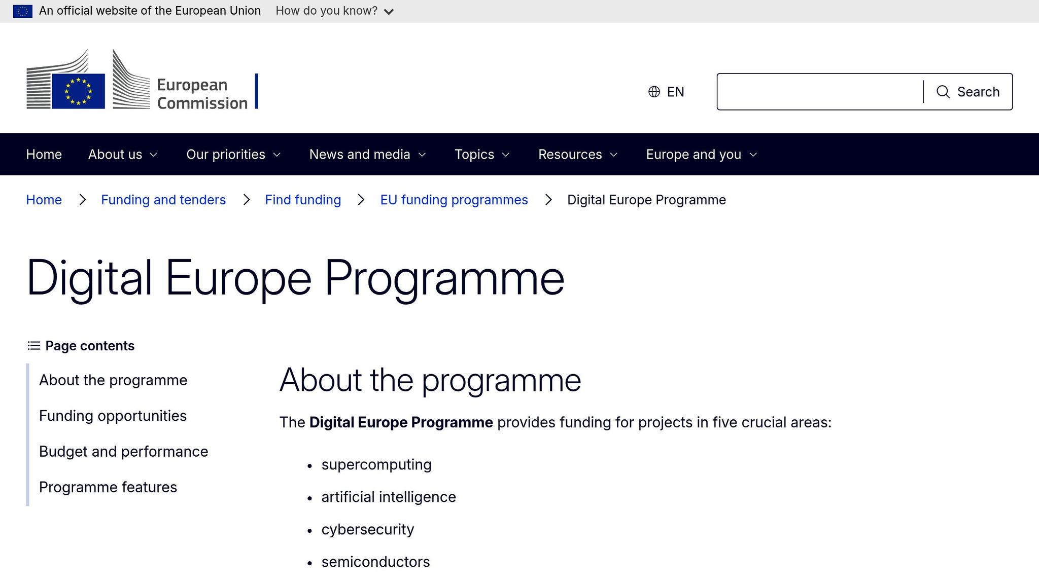 Digital Europe Programme