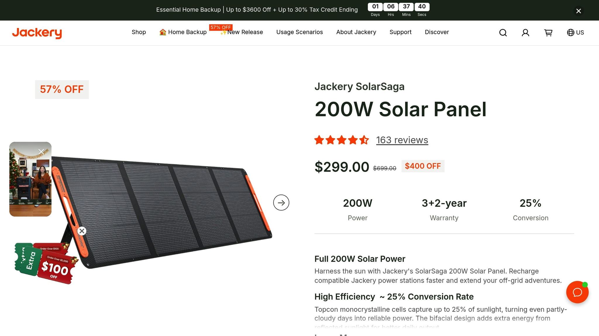 Jackery SolarSaga 200W