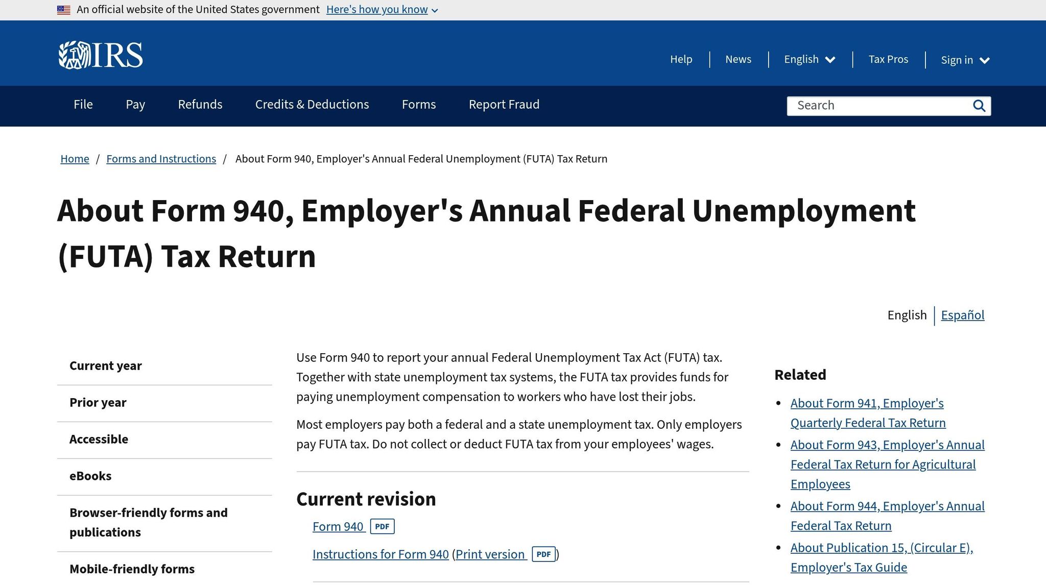 Top 5 Payroll Tax Forms Every Employer Needs 4 Form 940