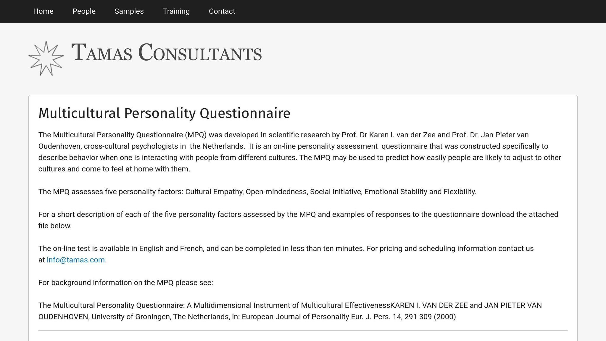 Multicultural Personality Questionnaire
