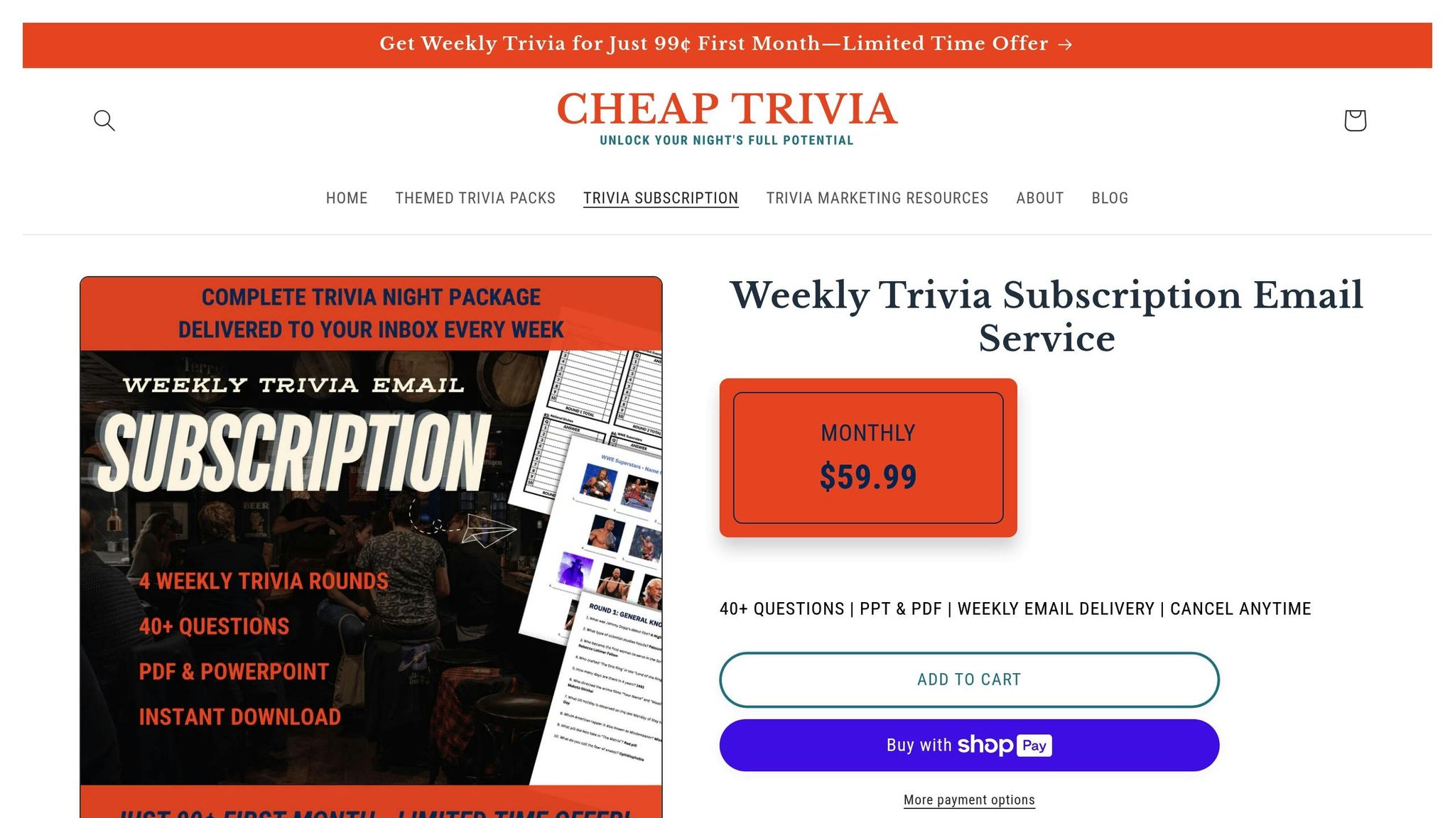 Weekly Trivia Updates