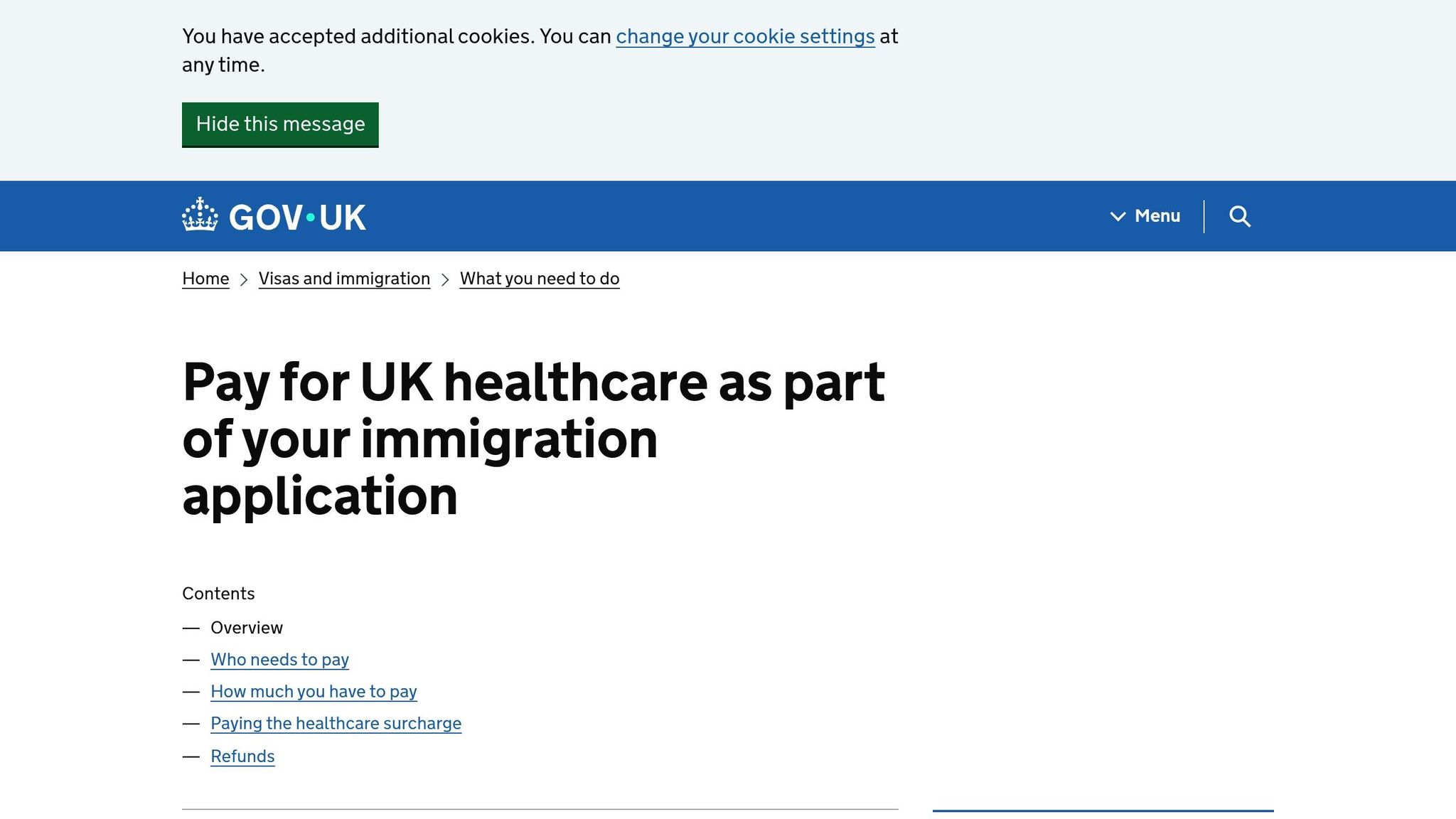 Immigration Health Surcharge