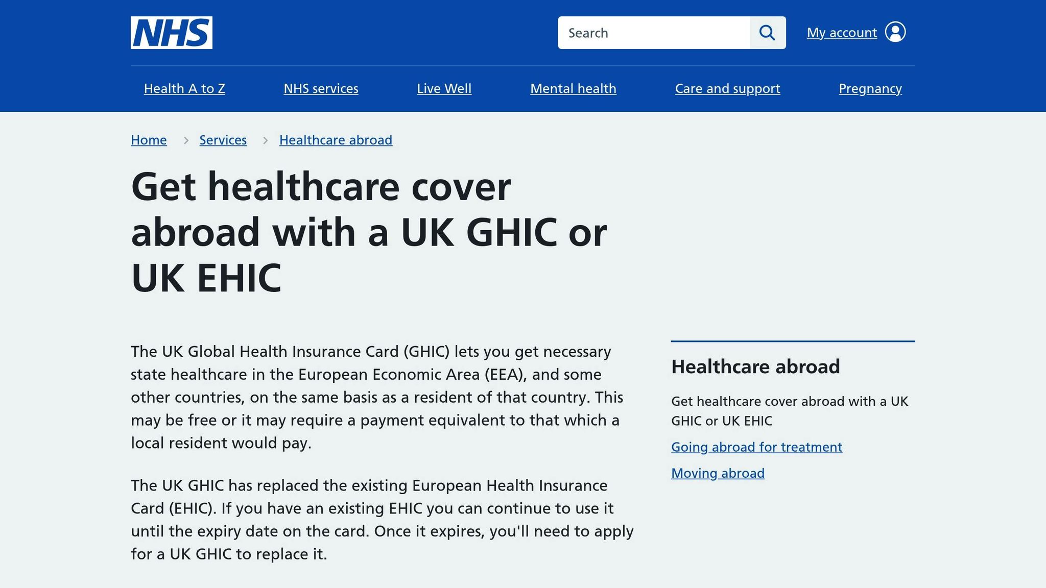 UK Global Health Insurance Card