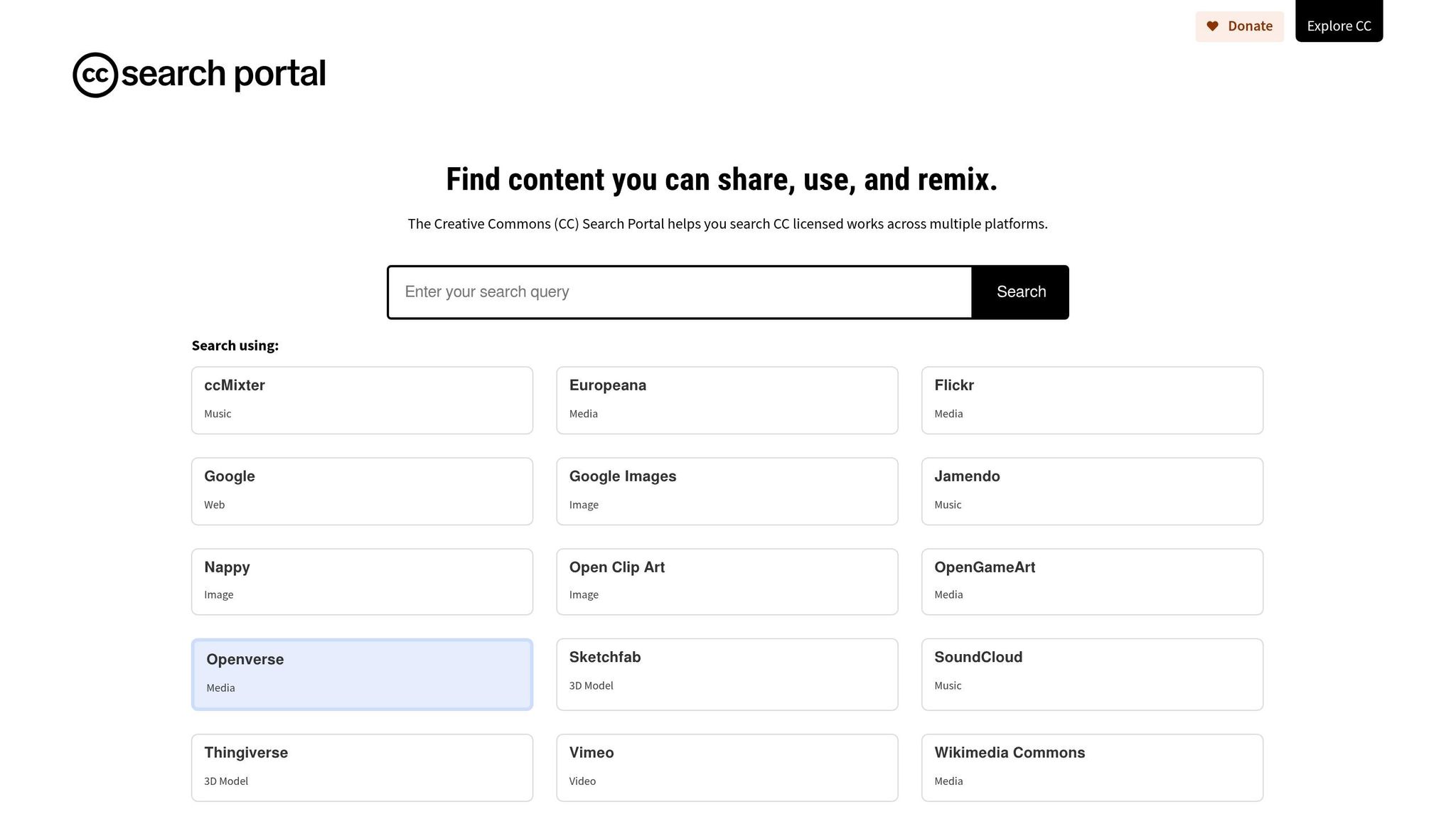 Creative Commons Search