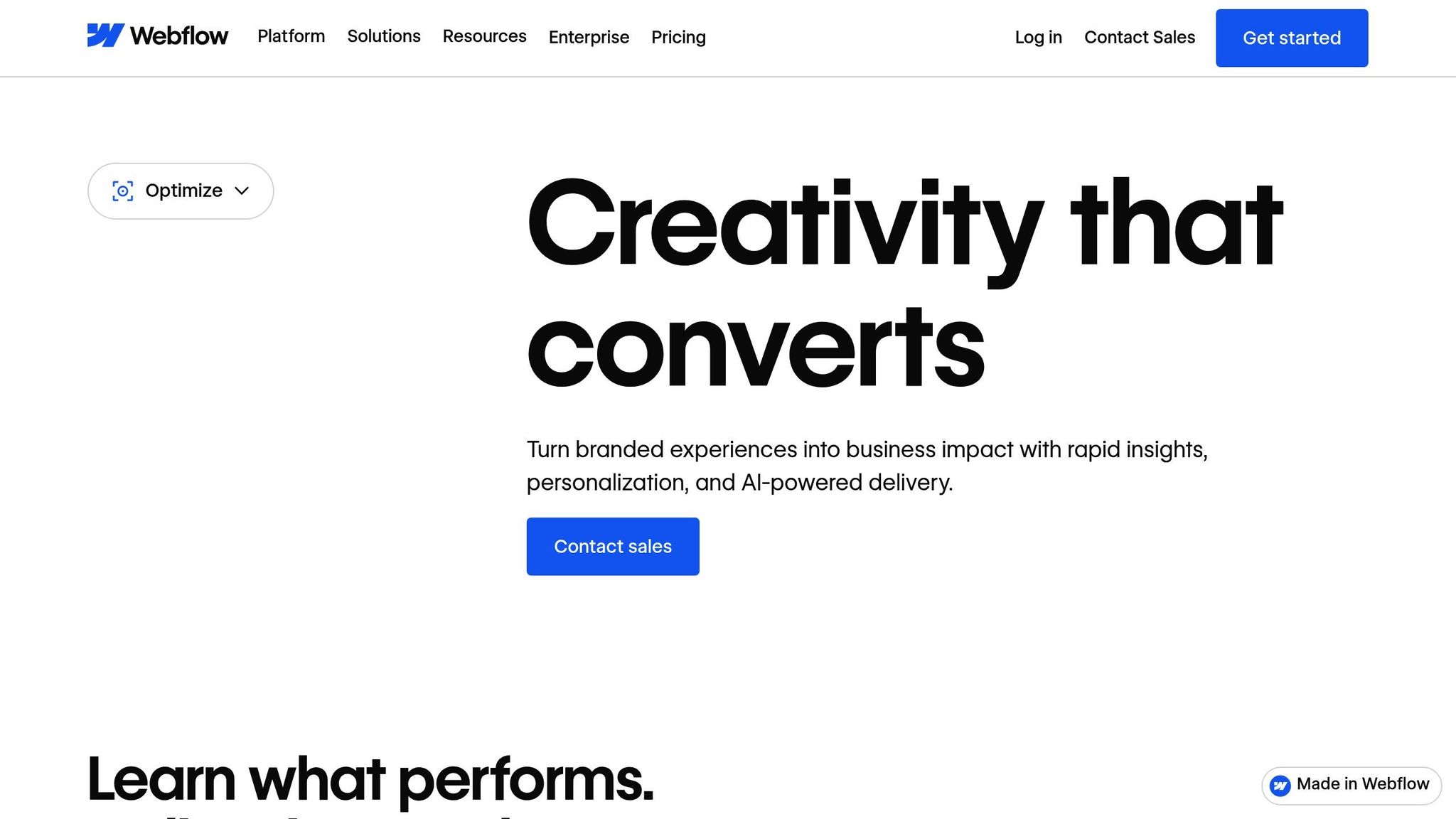 Webflow Optimize