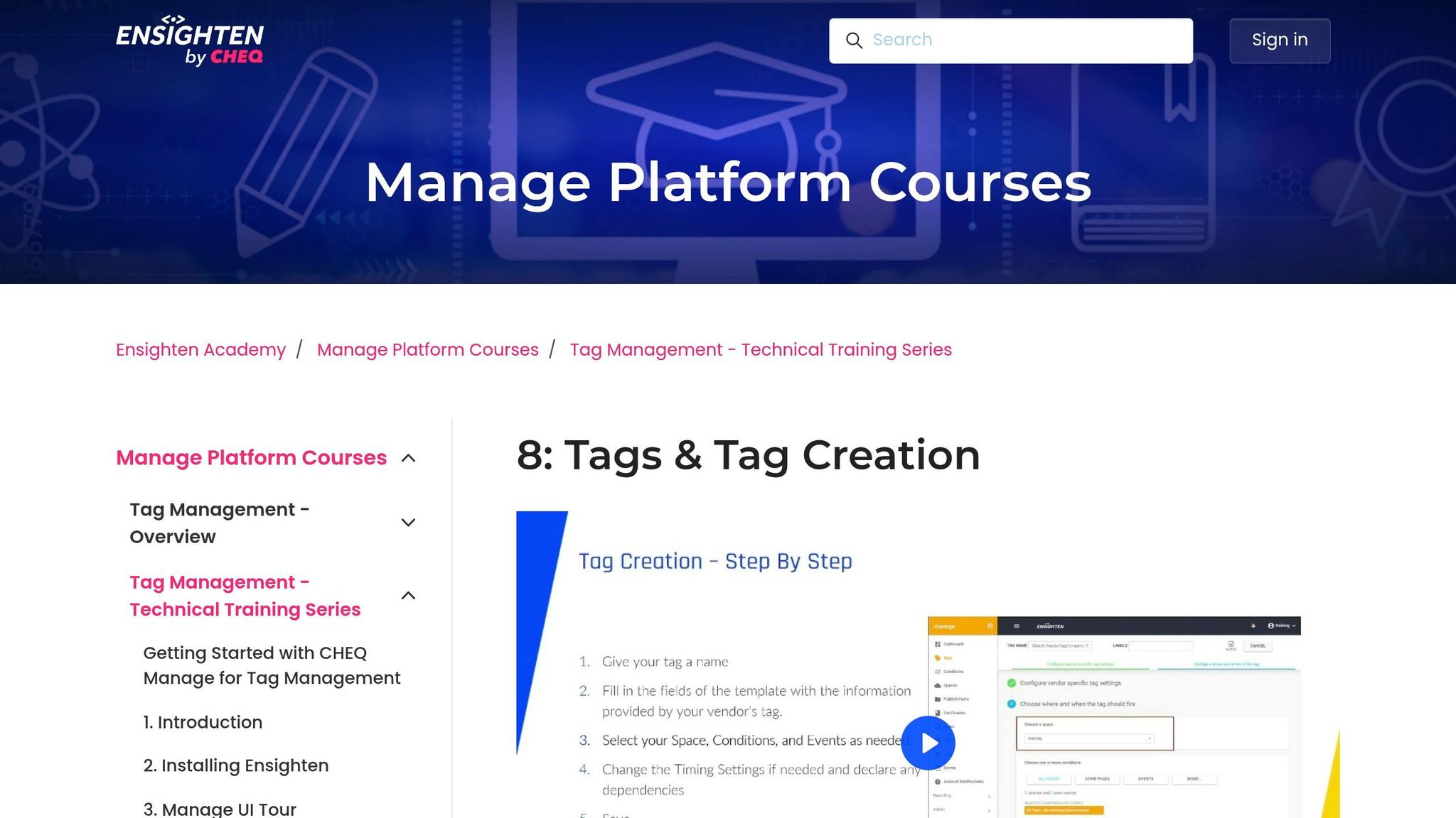 Ensighten Manage