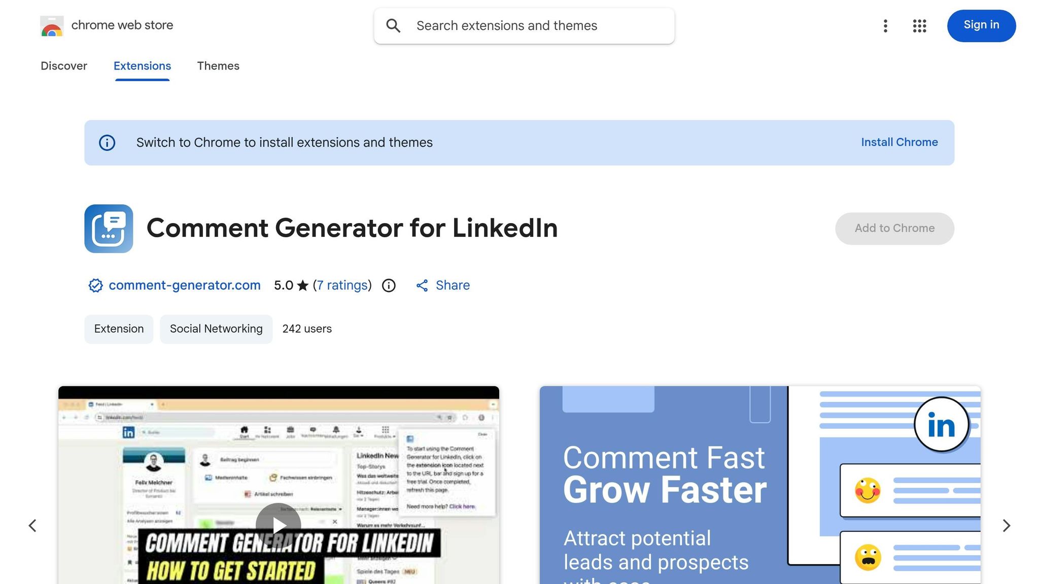 Comment Generator for LinkedIn