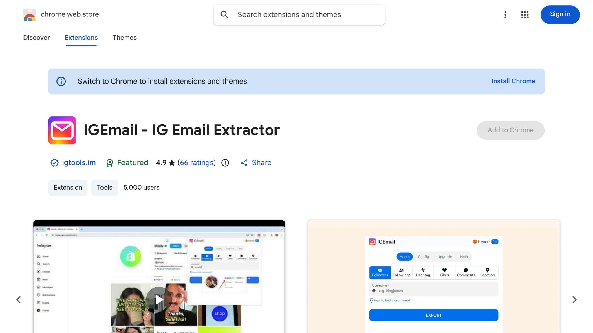 IG Email Extractor