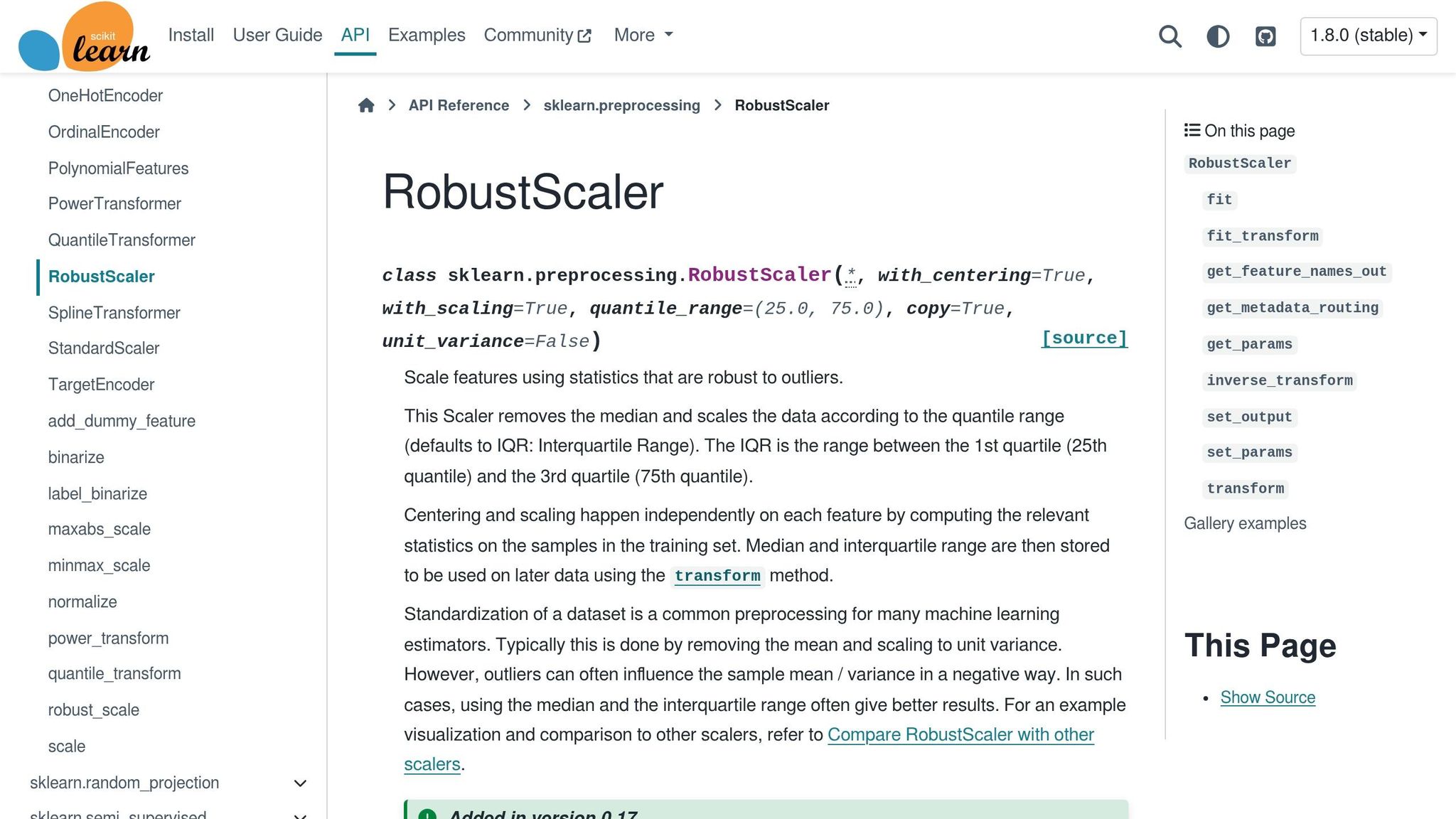 RobustScaler