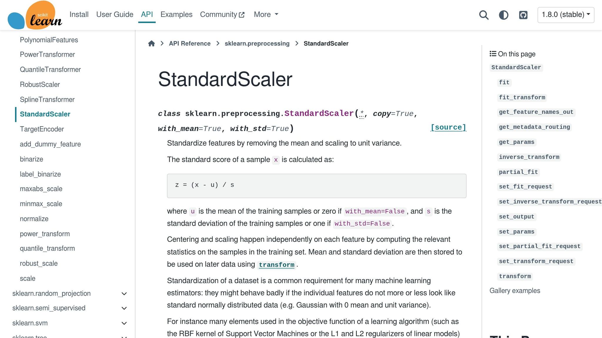 StandardScaler