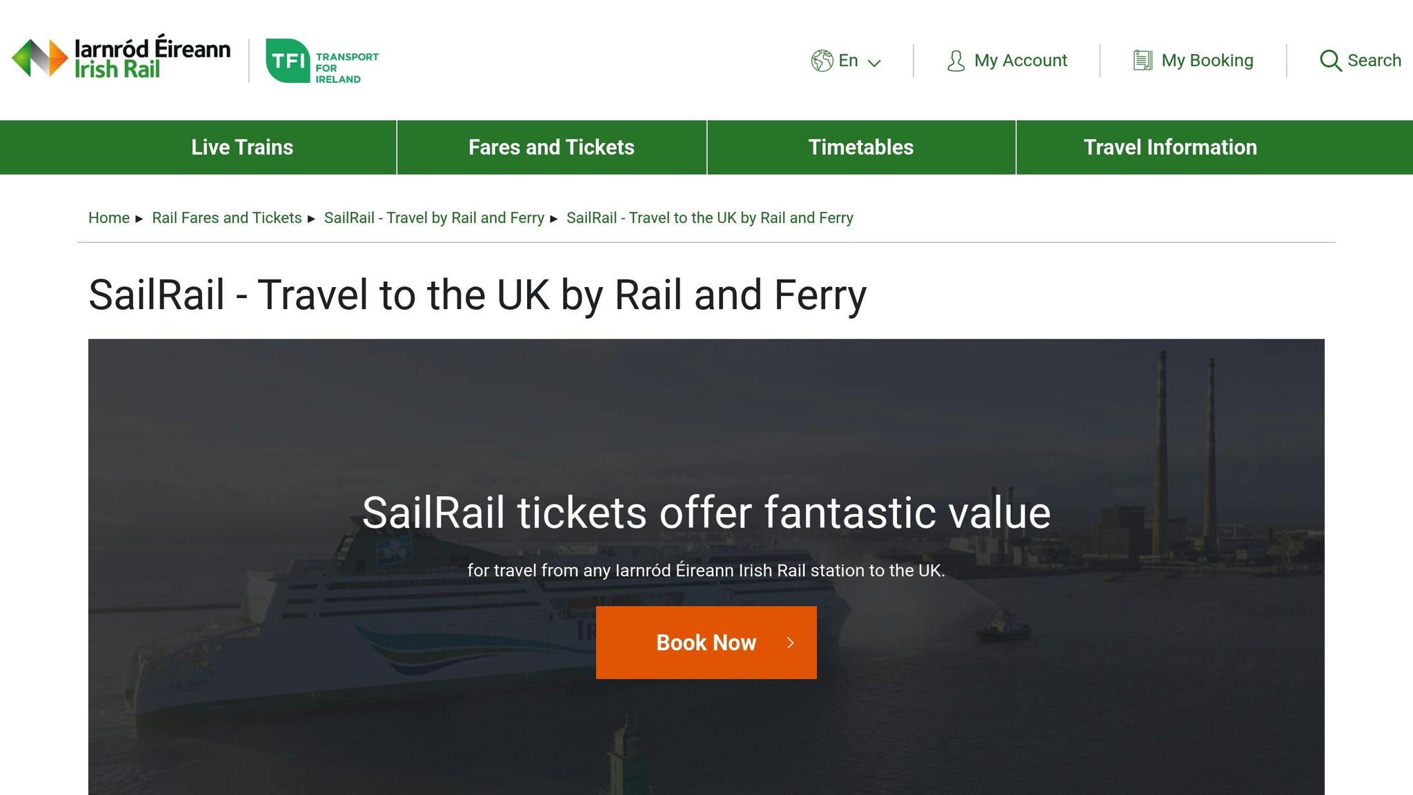 Dublin to London by Train SailRail