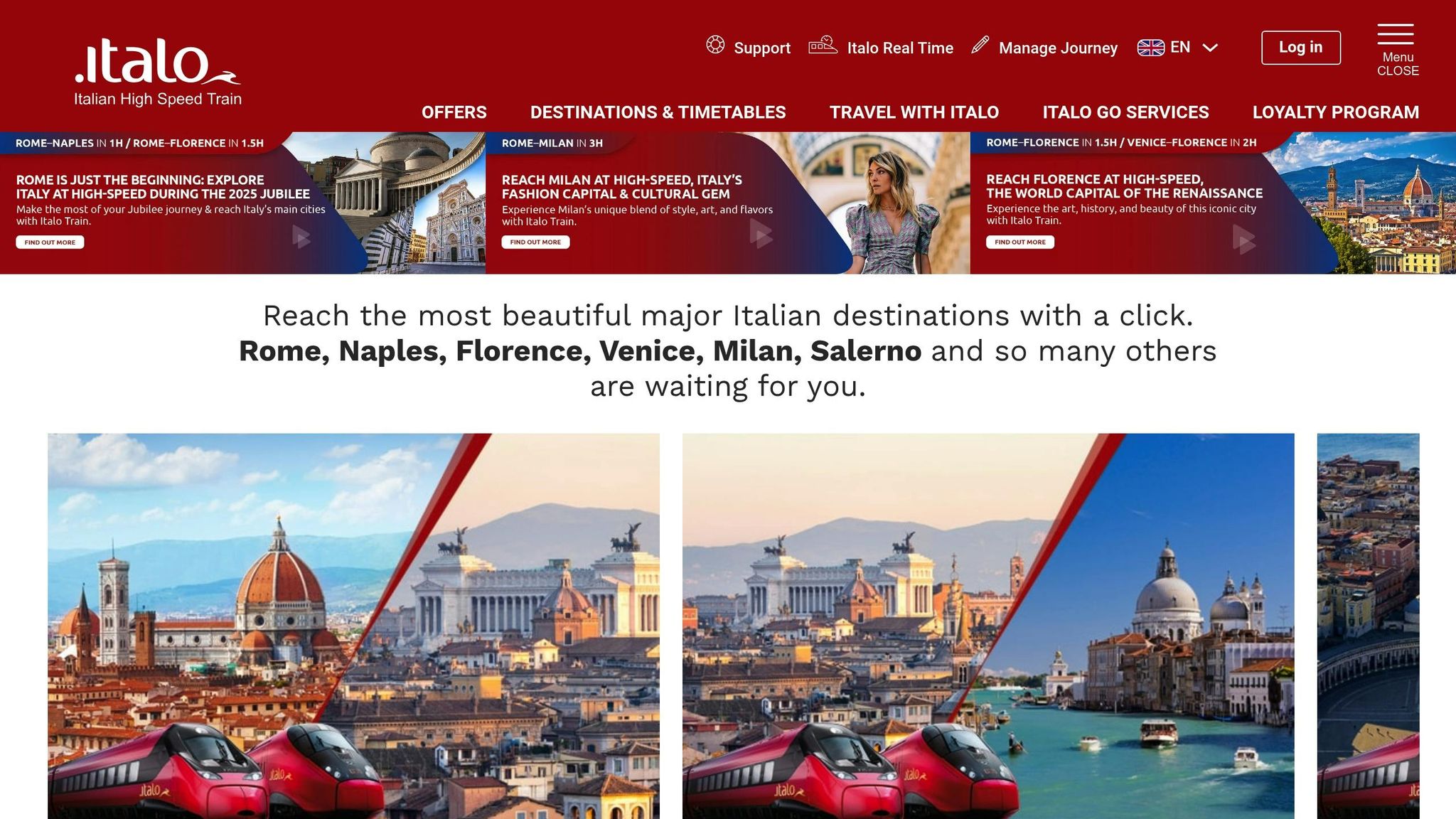 Milan to Venice by train Italo