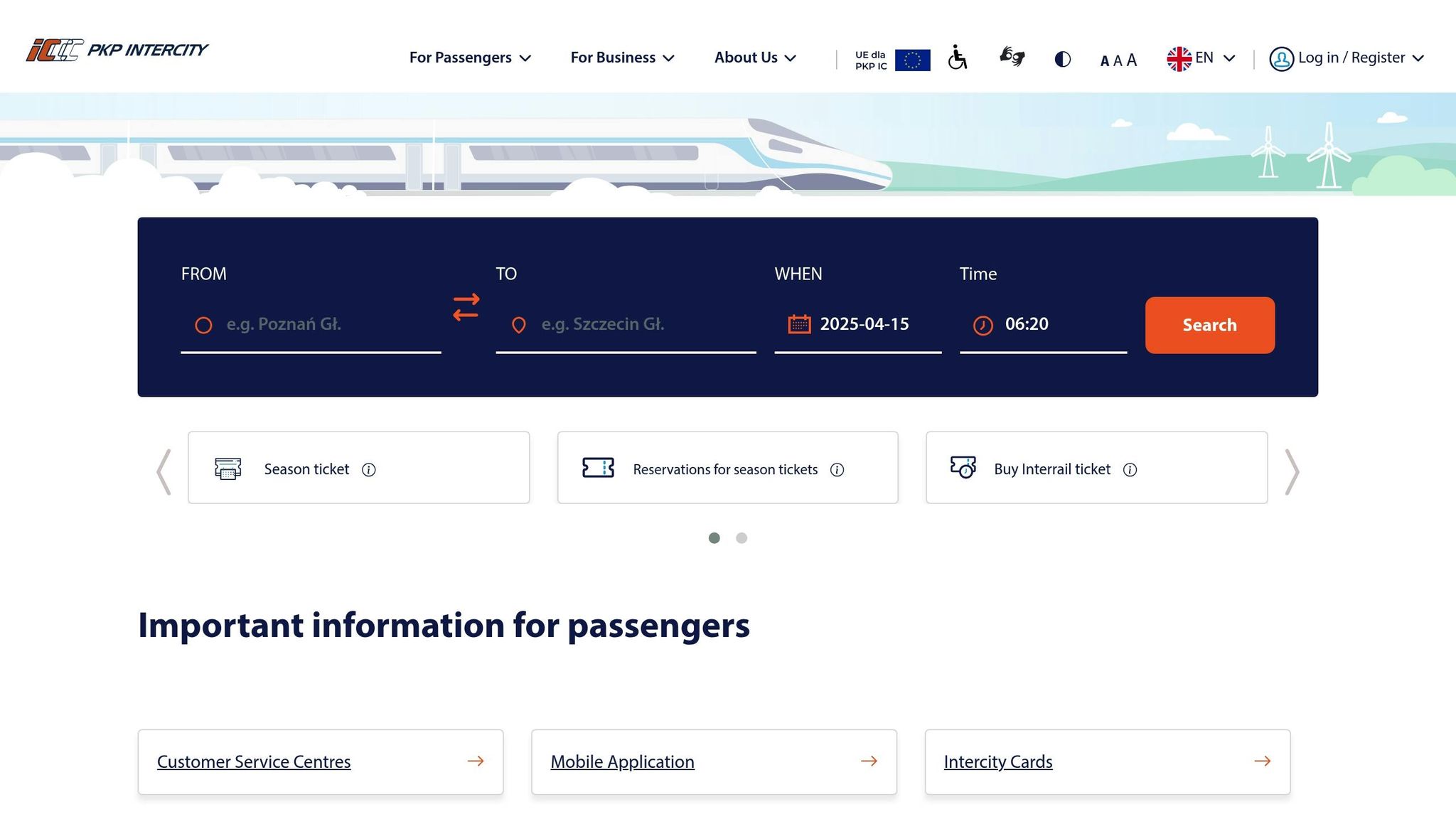 Trains to Krakow PKP Intercity