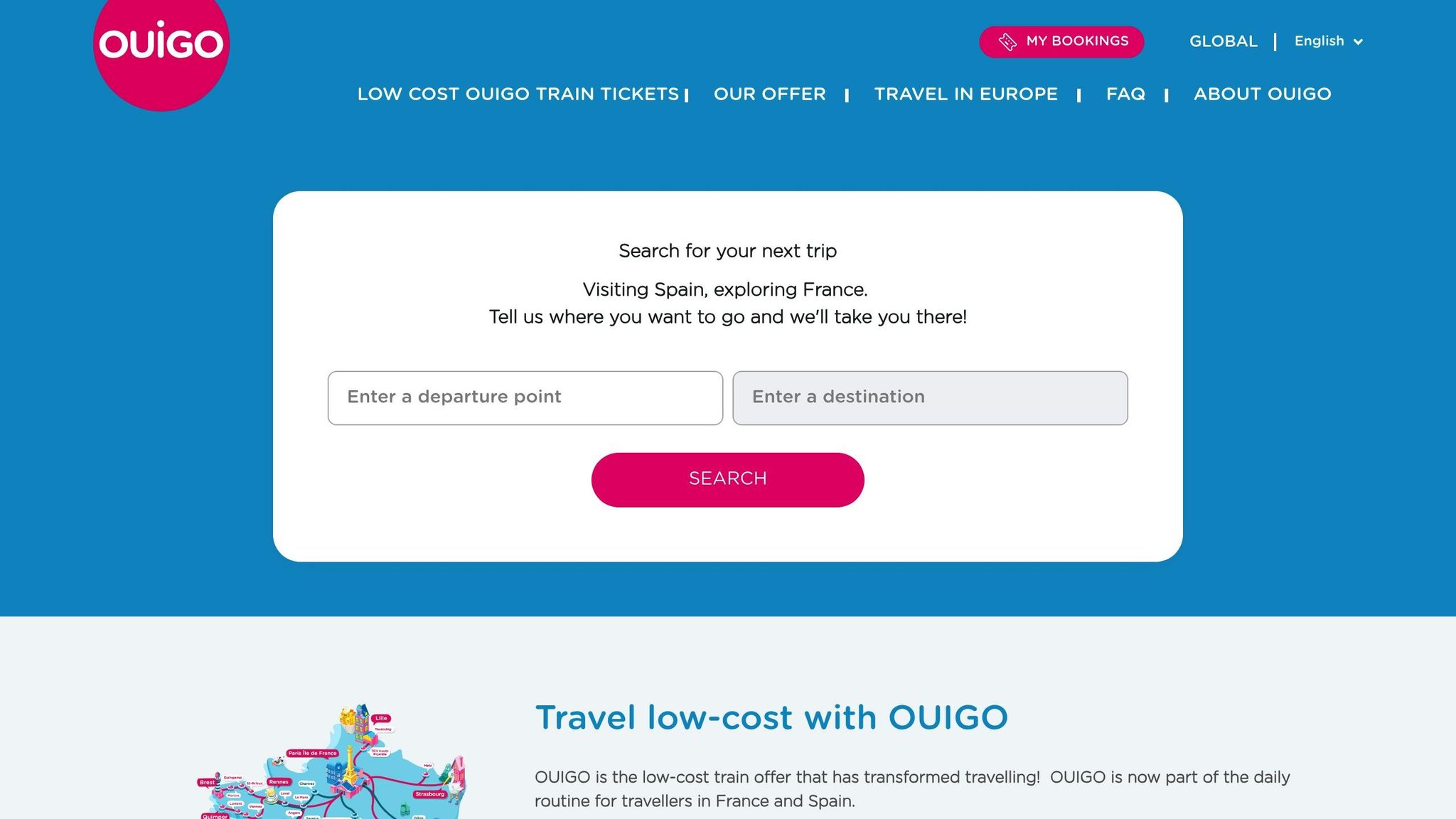 Bordeaux to Paris by train OUIGO