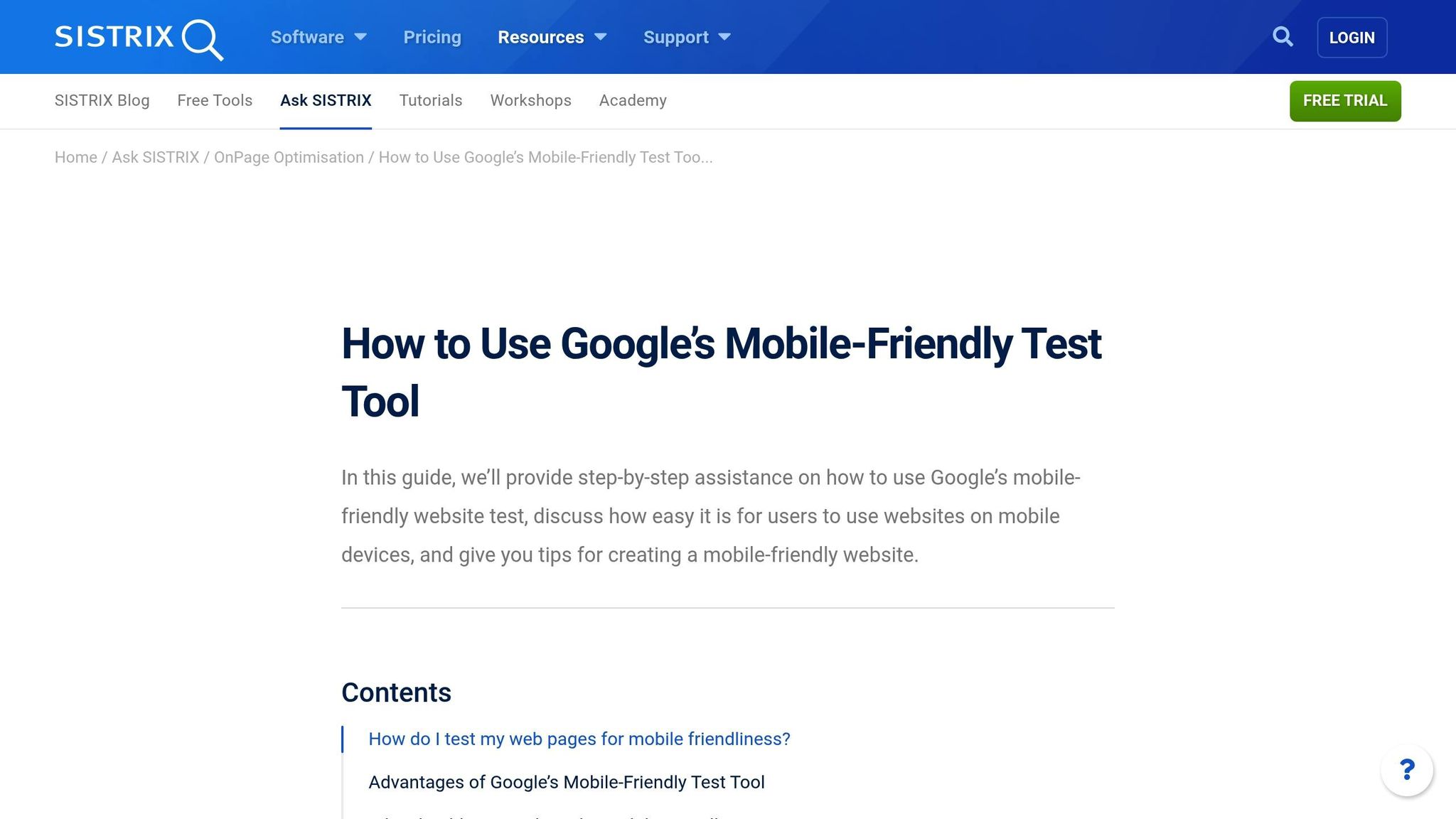 Google Mobile-Friendly Test