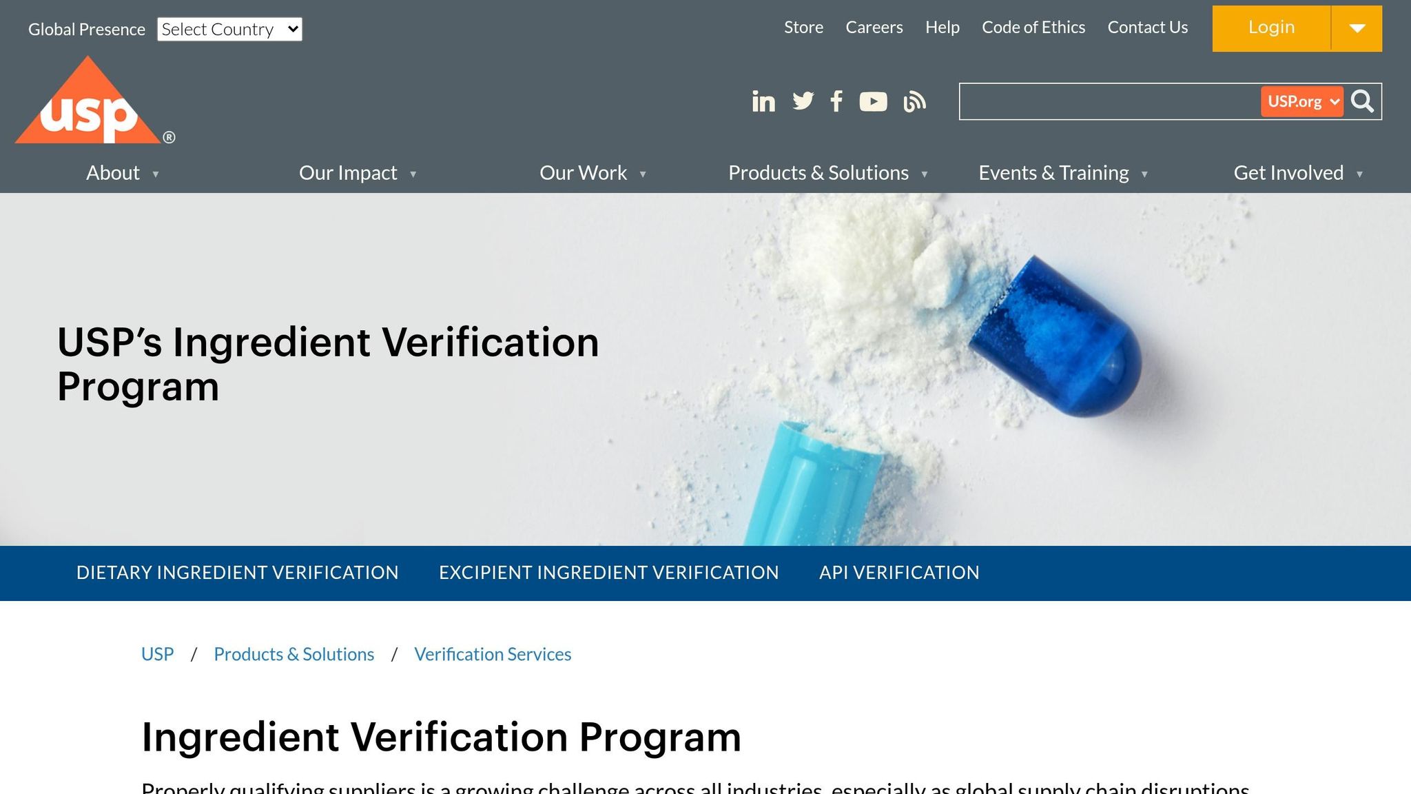 USP Ingredient Verification