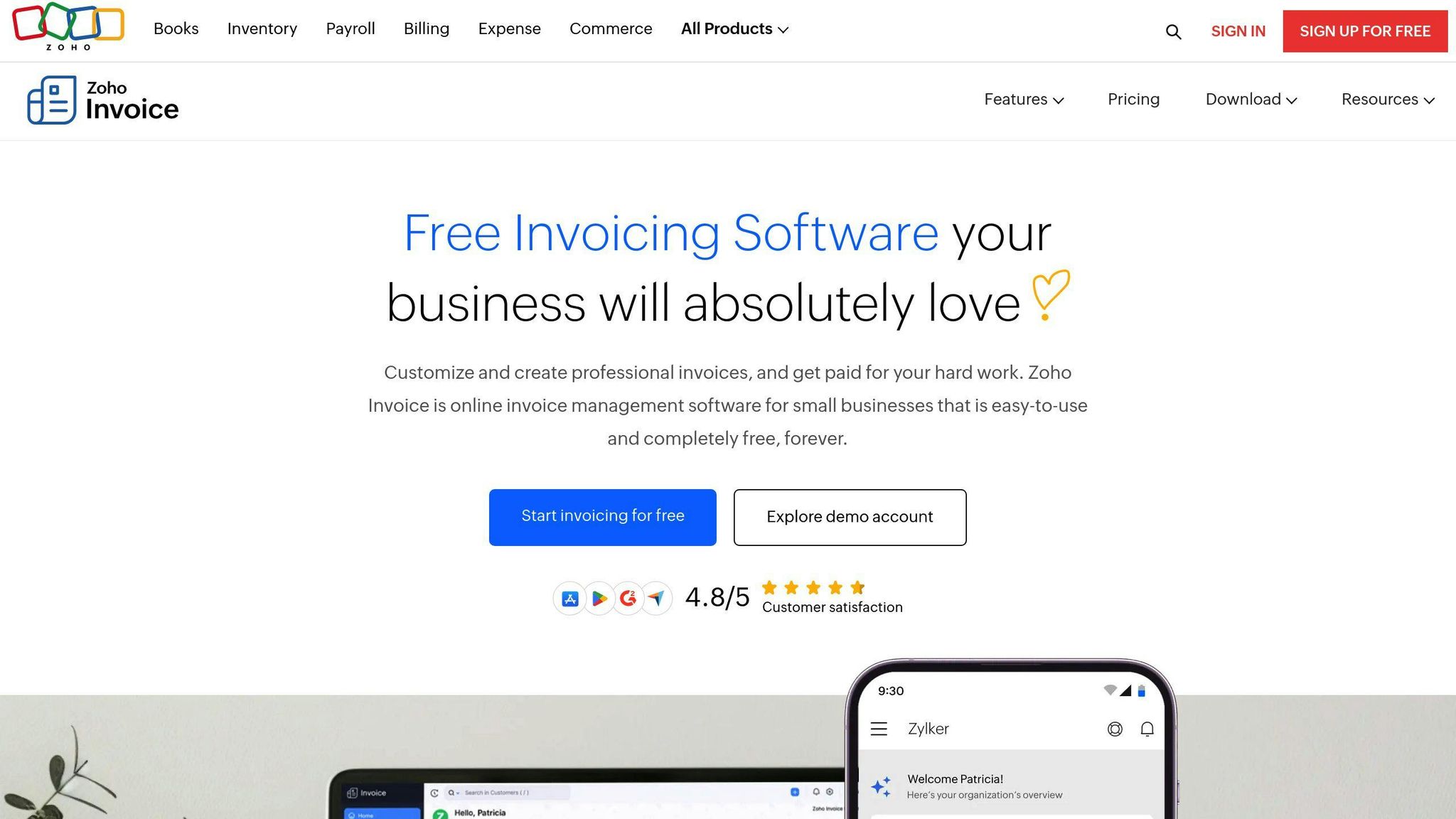 Zoho Invoice