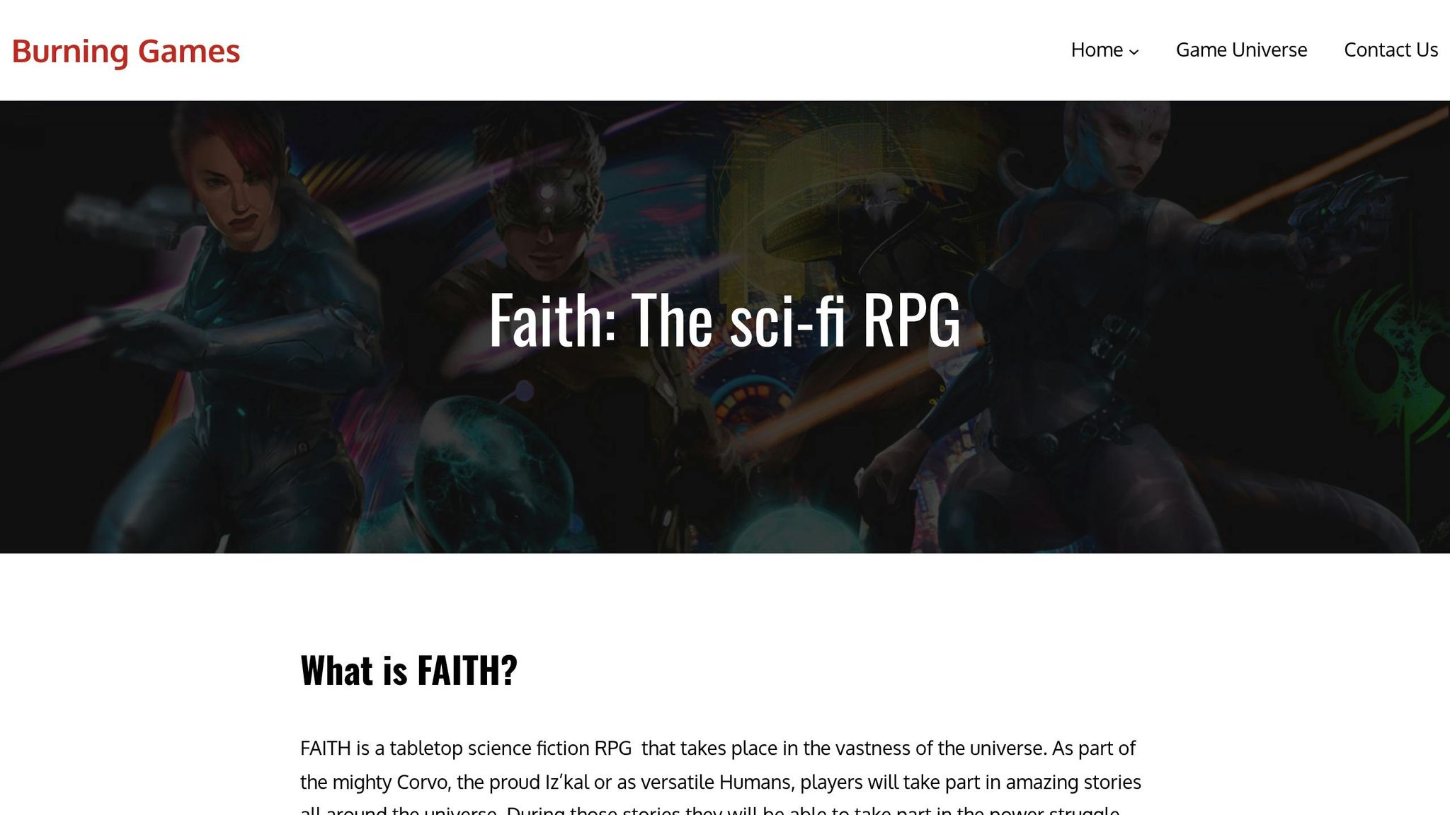 Faith: The Sci-Fi RPG