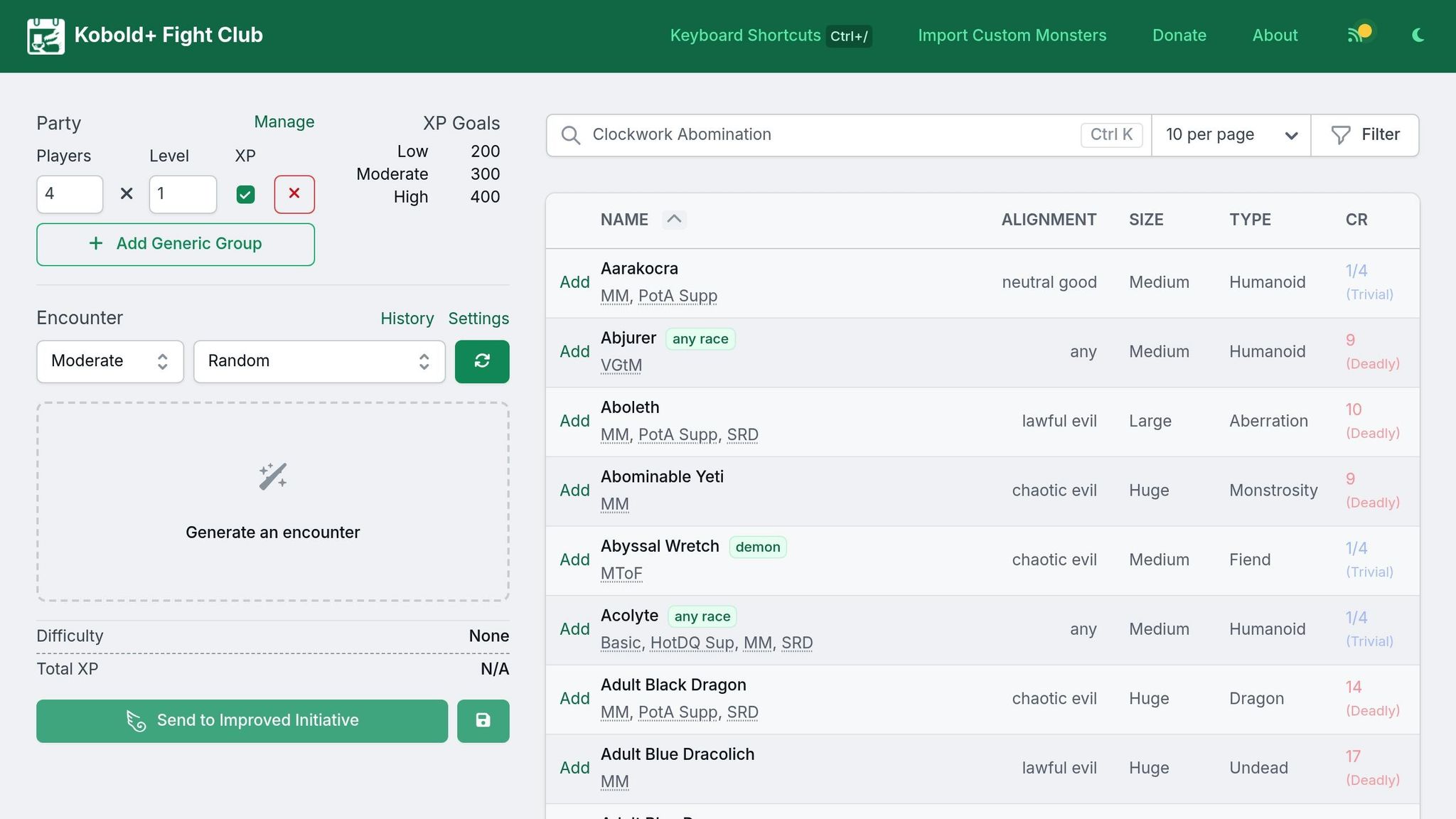 Kobold Plus Fight Club