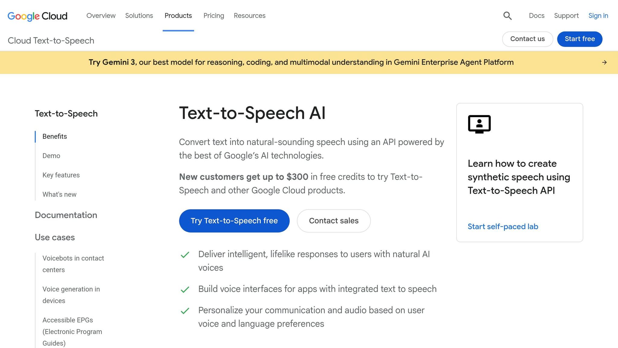 Google Text-to-Speech API