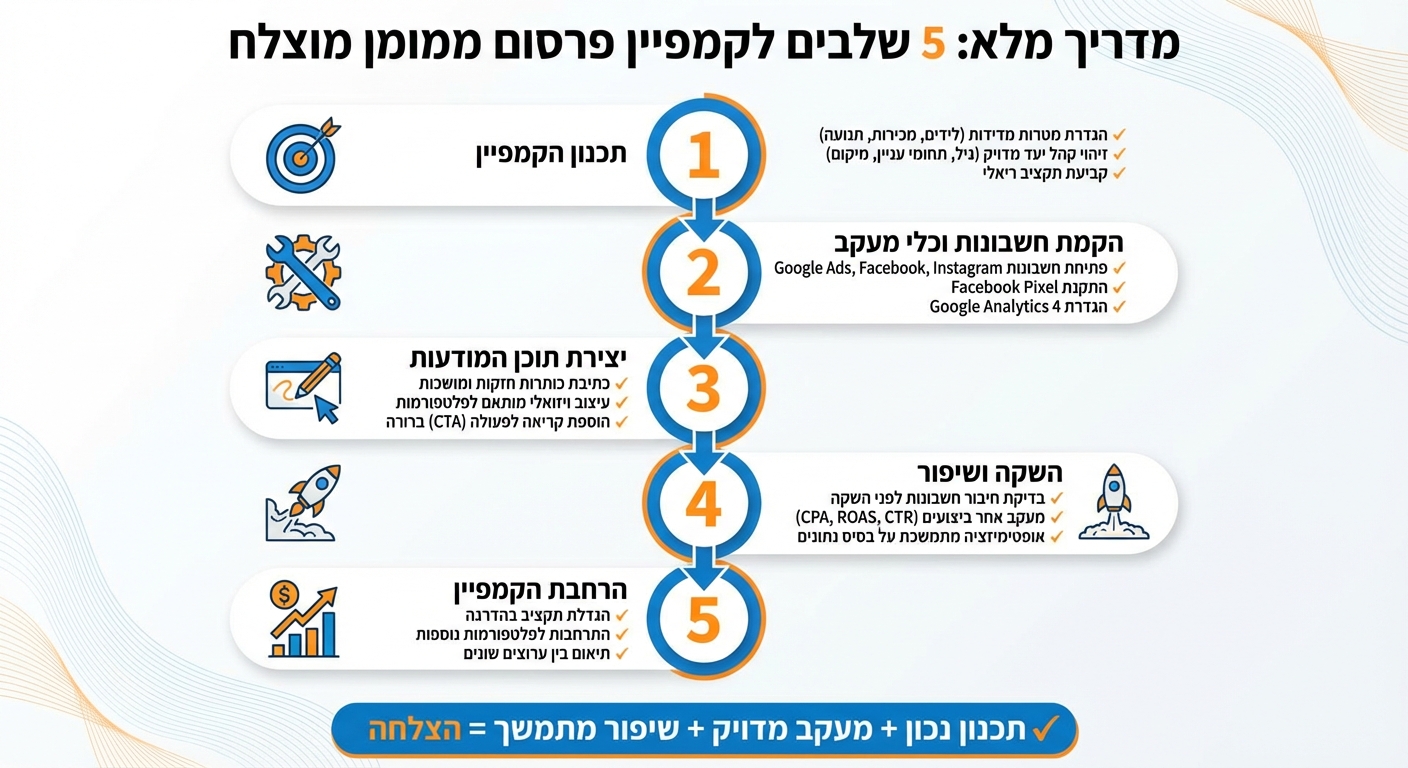 5 שלבים להקמת קמפיין פרסום ממומן מוצלח
