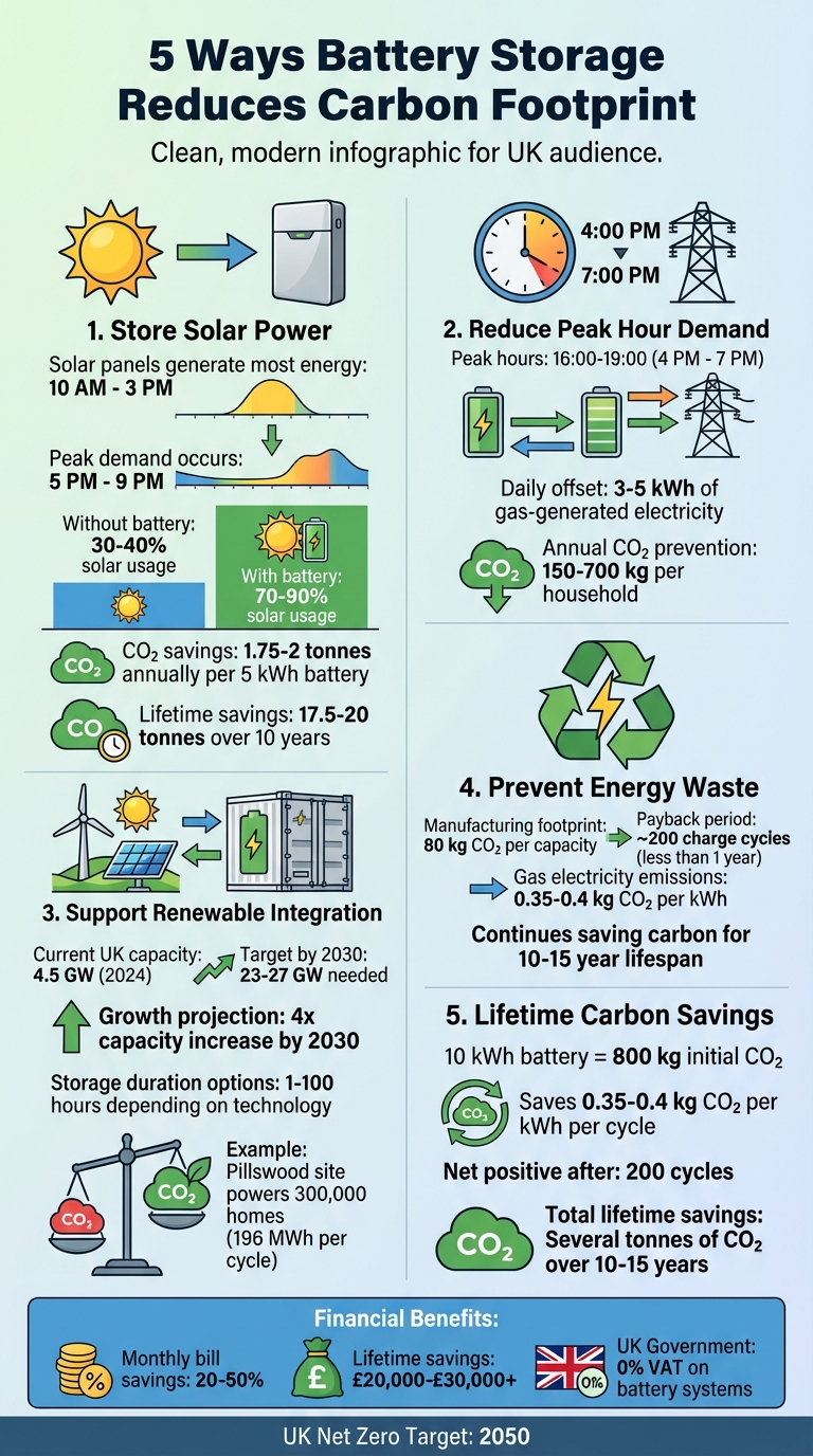 5 Ways Battery Storage Reduces Carbon Footprint - Key Statistics and Benefits