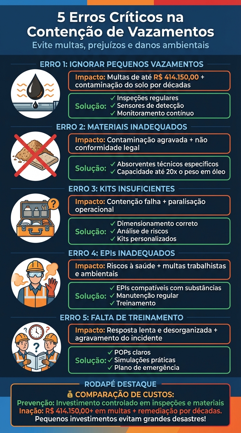 5 Erros Críticos na Contenção de Vazamentos e Como Evitá-los