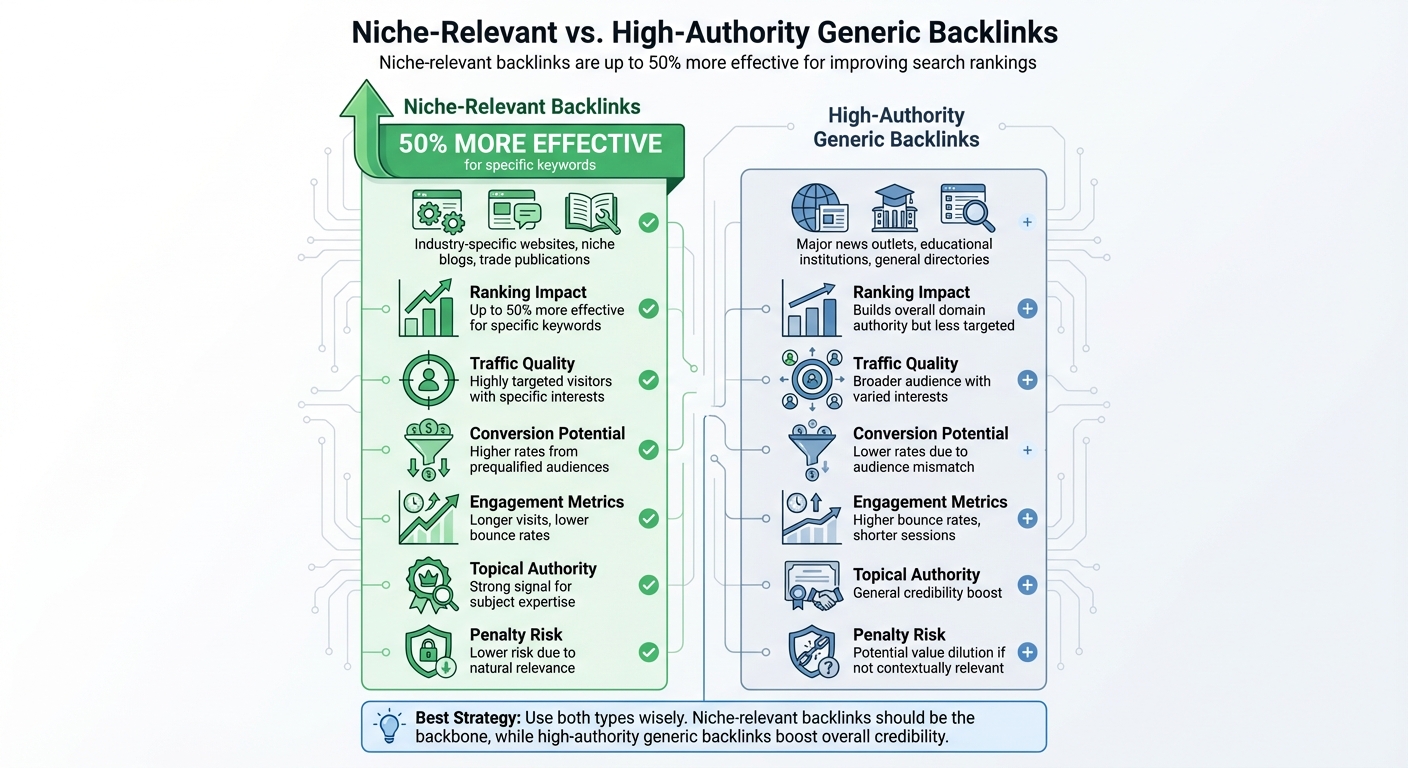 Niche-Relevant vs High-Authority Generic Backlinks: SEO Impact Comparison