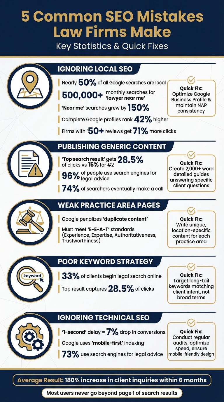 5 Common SEO Mistakes Law Firms Make: Key Statistics and Solutions