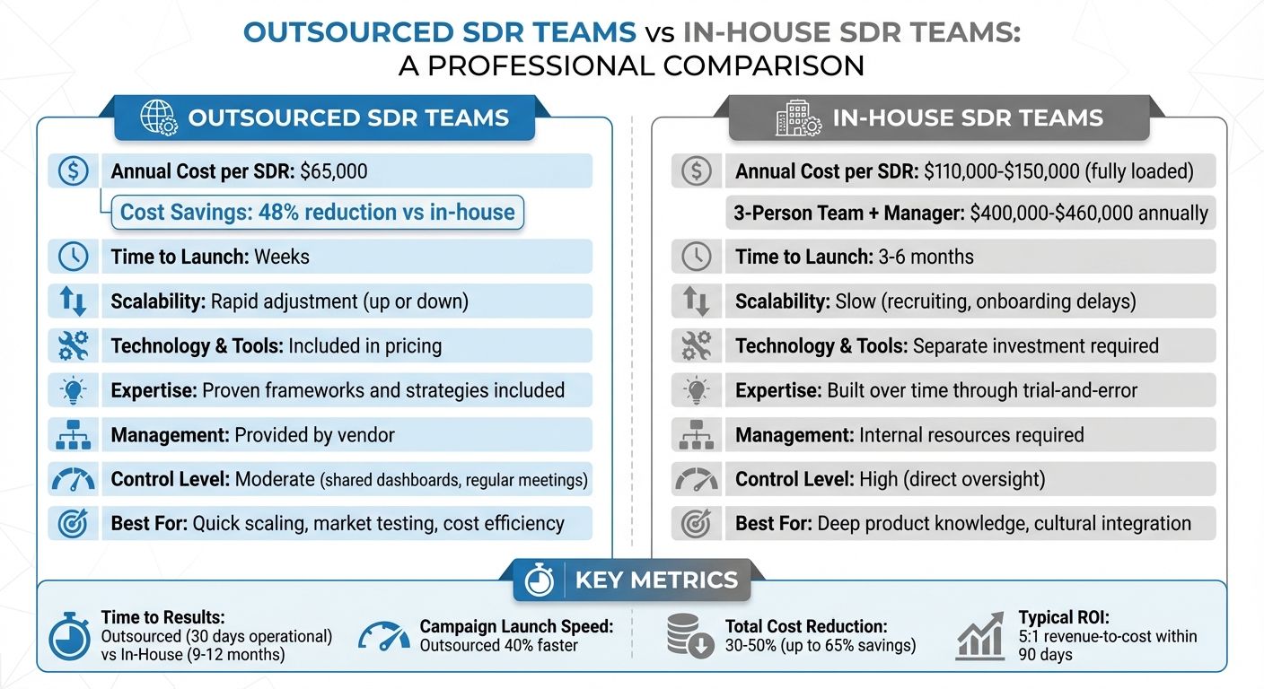 Outsourced vs In-House SDR Teams: Cost and Performance Comparison