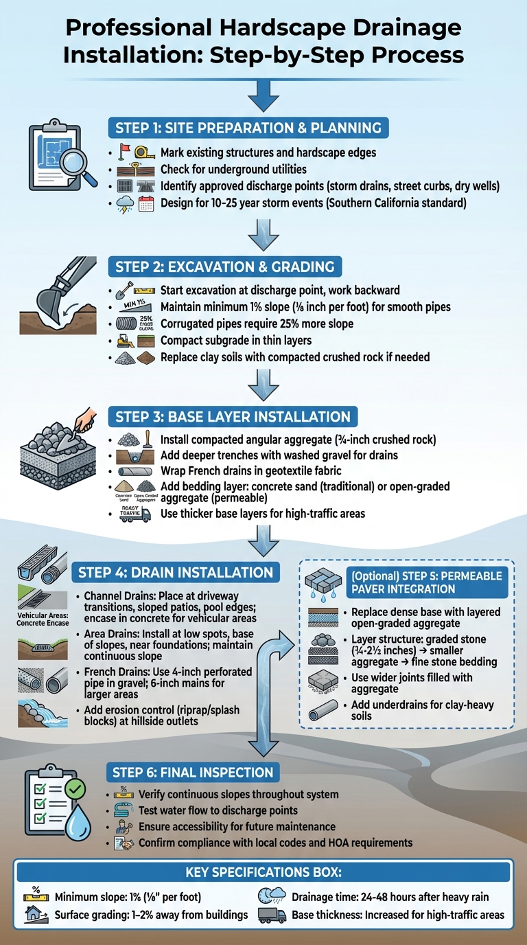 Step-by-Step Hardscape Drainage Installation Process