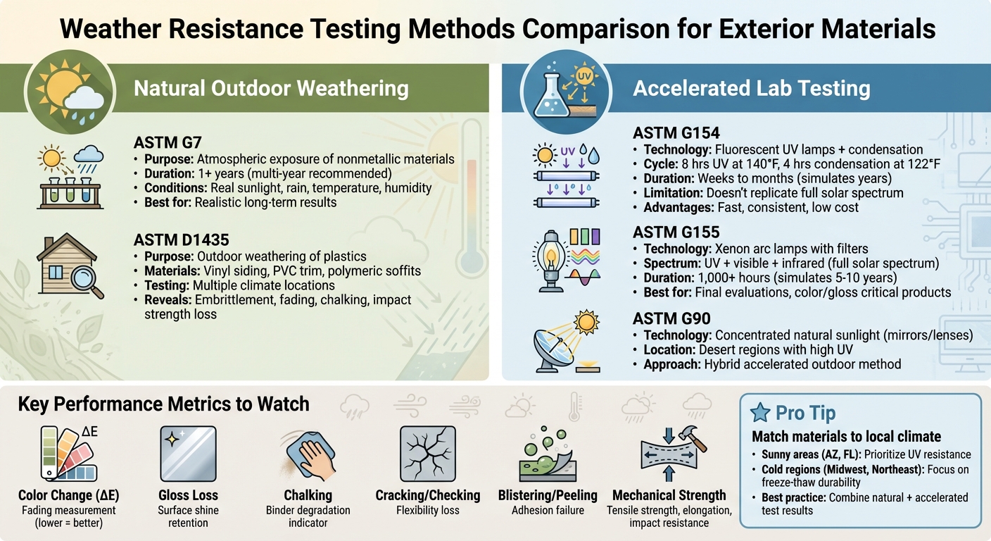 Weather Resistance Testing Methods Comparison: Natural vs Accelerated