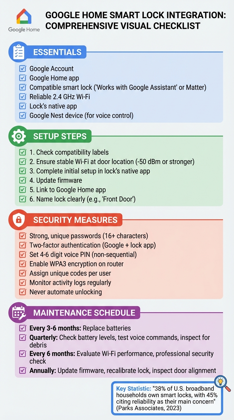 Google Home Smart Lock Setup and Security Checklist