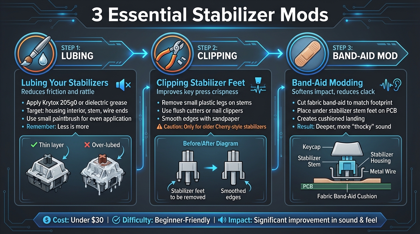 3-Step Keyboard Stabilizer Modding Process Guide