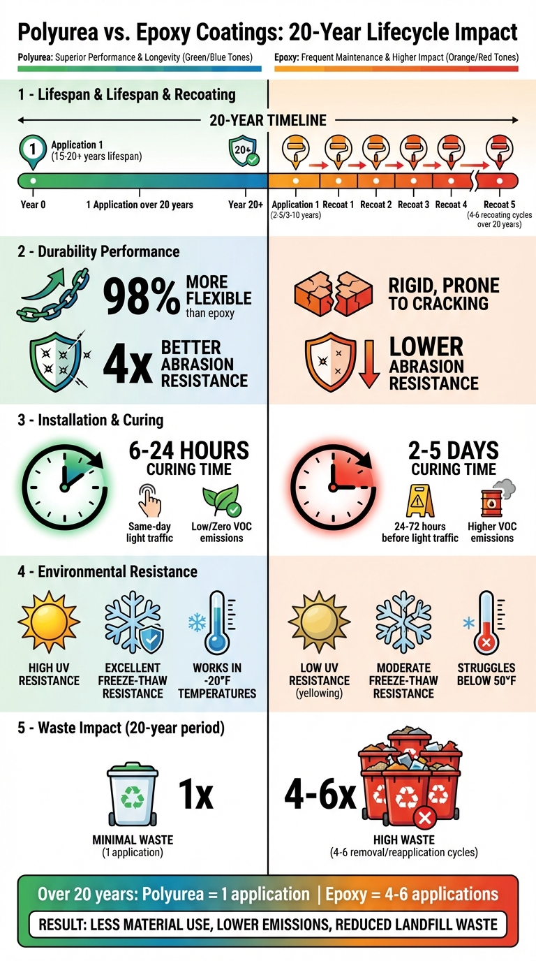 Lifecycle Impact Of Polyurea Vs. Epoxy Coatings 5 Polyurea Vs Epoxy Coatings: 20-Year Lifecycle Comparison