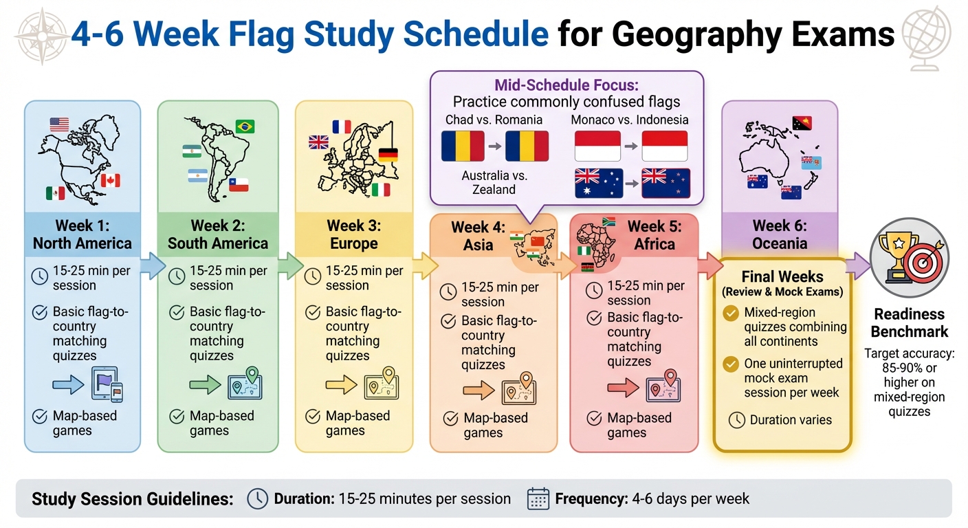 4-6 Week Flag Study Schedule for Geography Exam Preparation