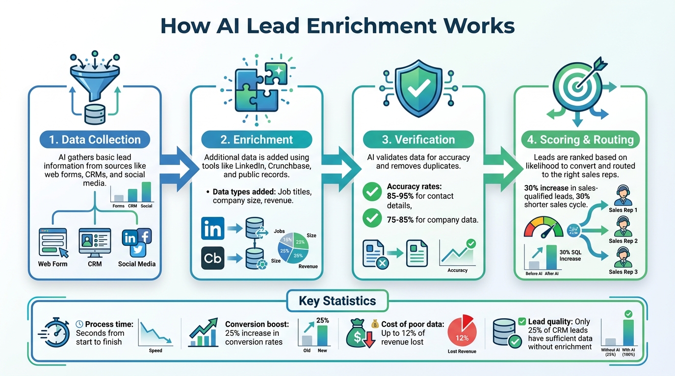 AI Lead Enrichment Process: 4-Step Workflow from Data Collection to Lead Routing
