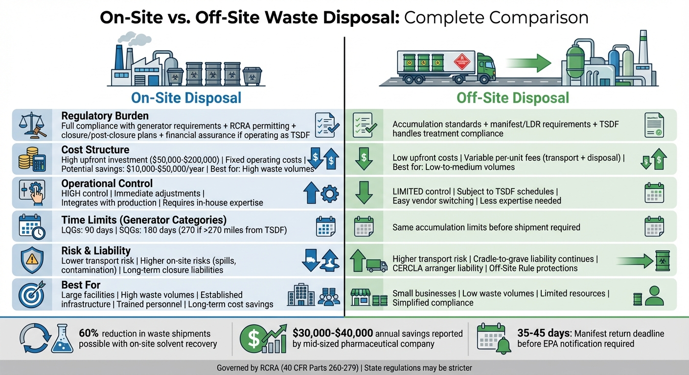 On-Site vs Off-Site Hazardous Waste Disposal: Regulatory Requirements and Cost Comparison