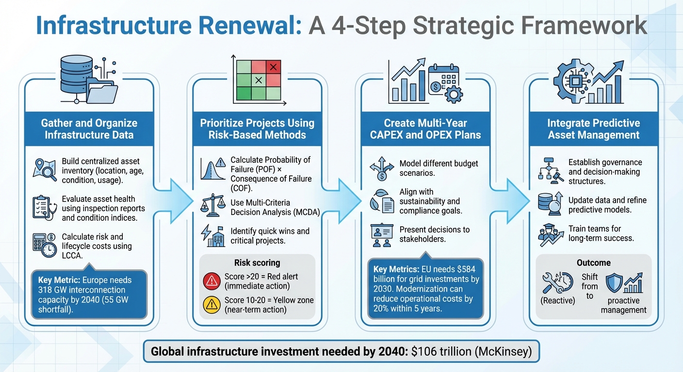 Vierstappenplan voor het prioriteren van infrastructuurvernieuwing binnen budgettaire beperkingen