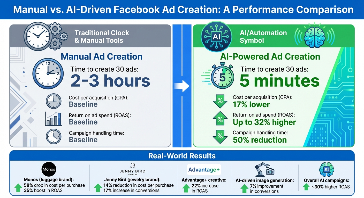 AI vs Manual Facebook Ad Creation: Time Savings and Performance Metrics Comparison