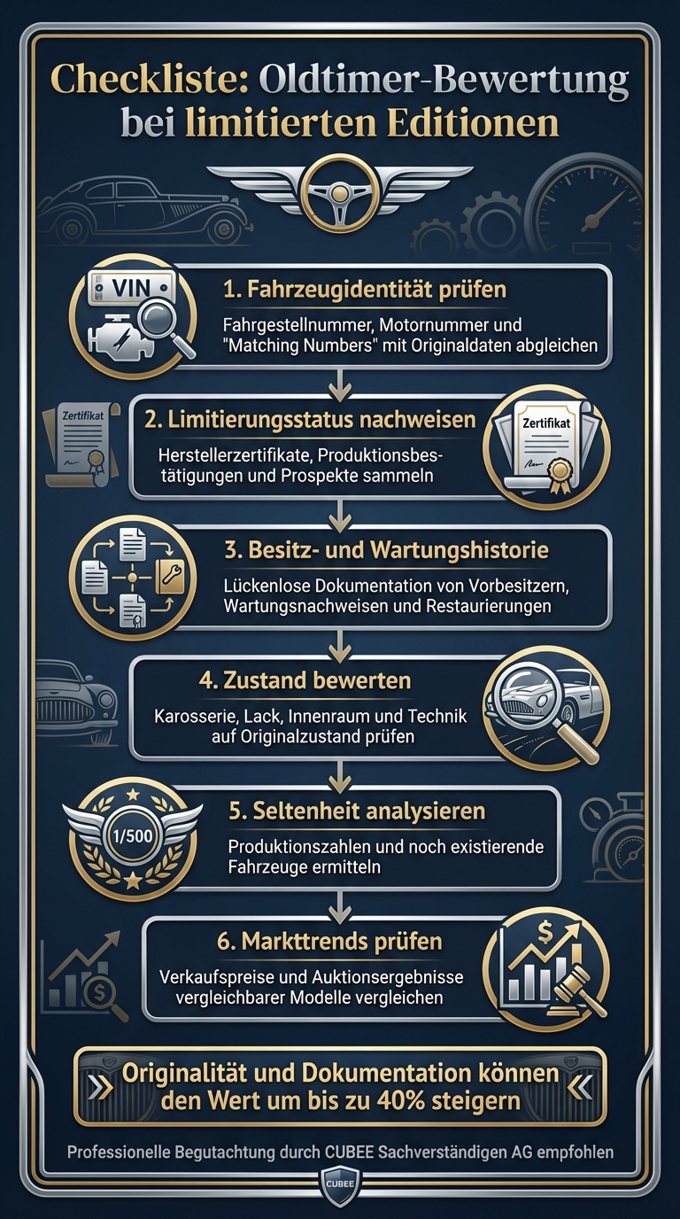 6 Schritte zur professionellen Oldtimer-Bewertung limitierter Editionen