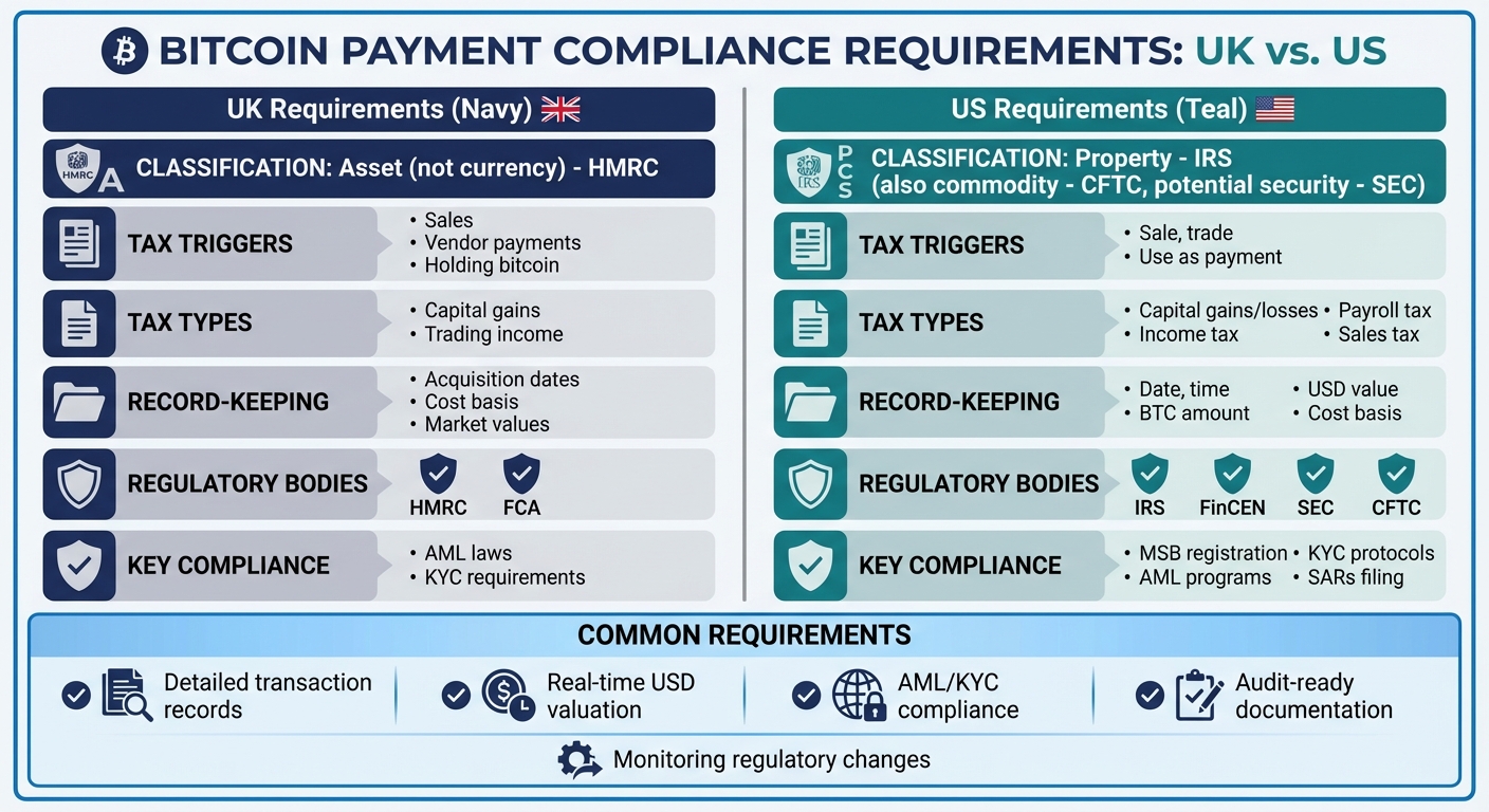 UK vs US Bitcoin Tax and Regulatory Compliance Requirements Comparison