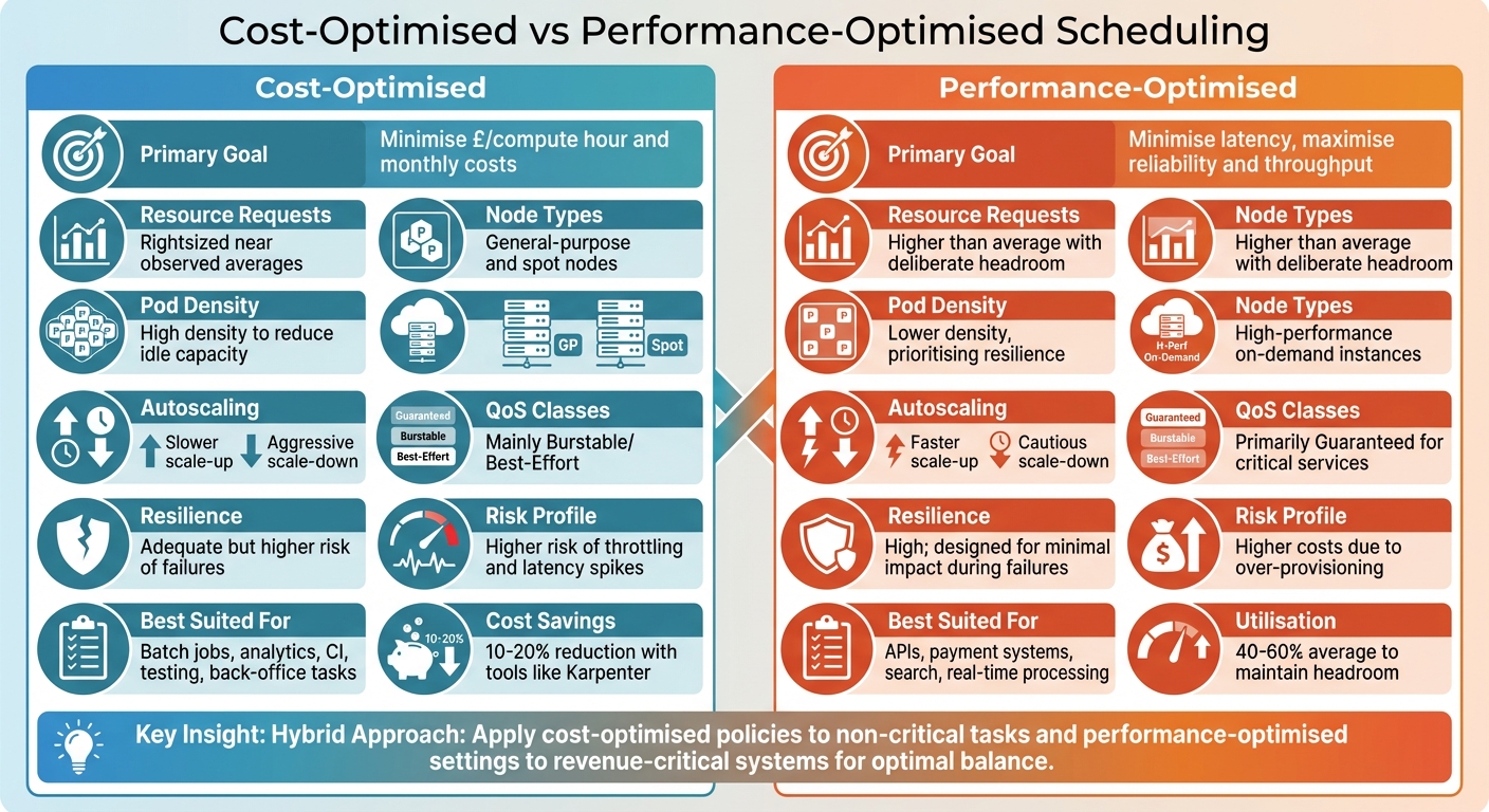 Cost-Optimised vs Performance-Optimised Kubernetes Pod Scheduling Comparison