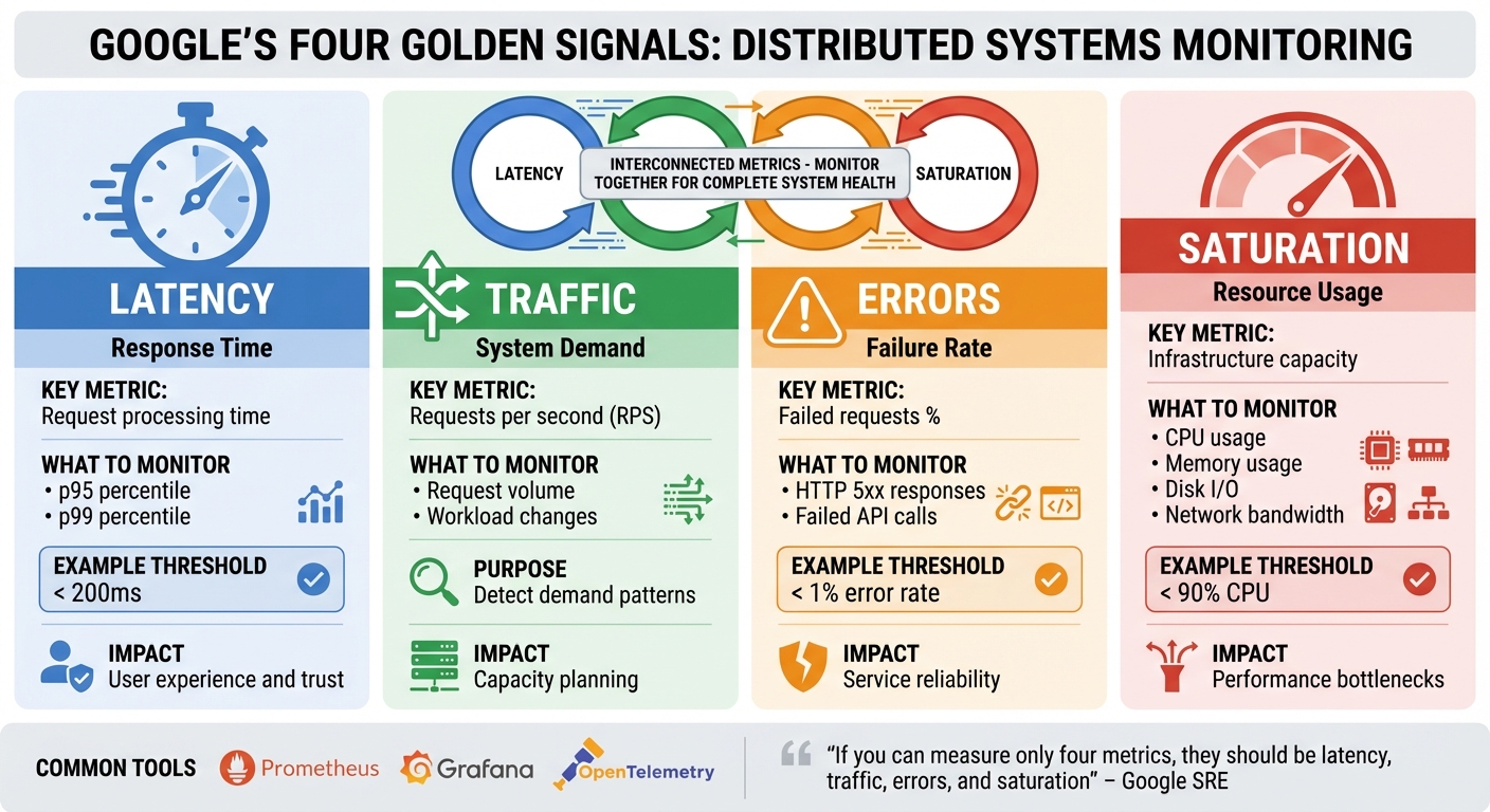 The 4 Golden Signals of System Monitoring: Latency, Traffic, Errors, and Saturation