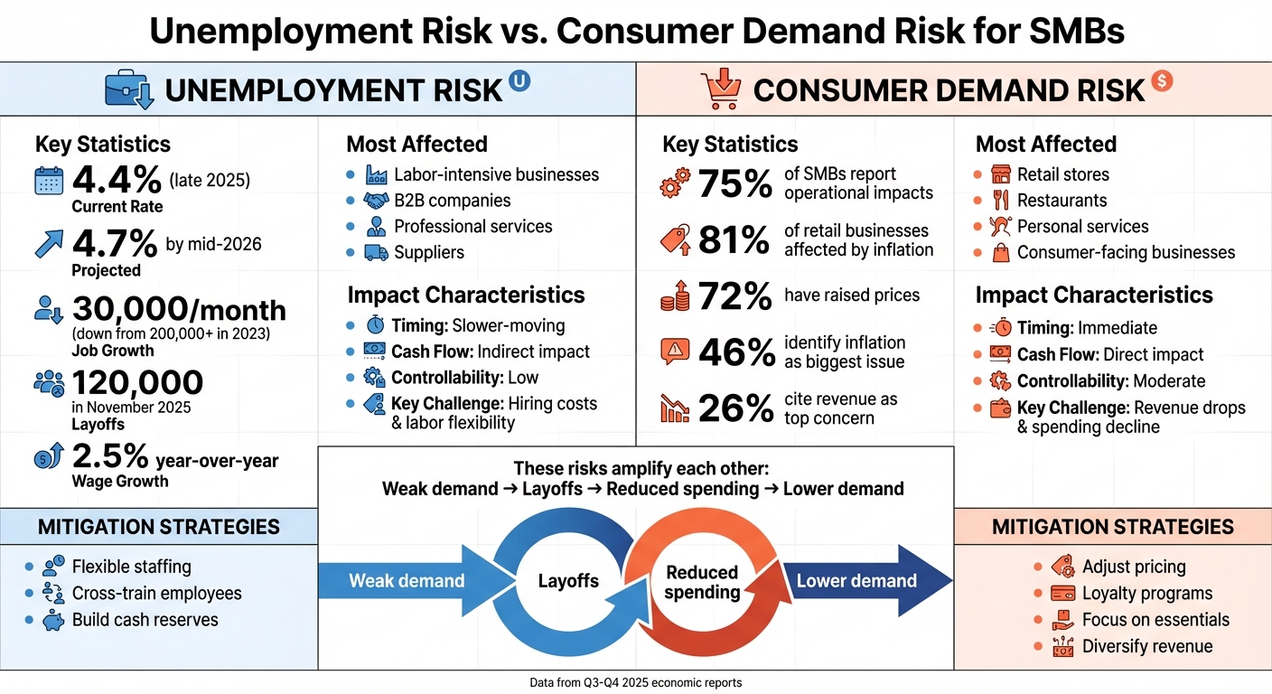 Unemployment vs Consumer Demand Risk Comparison for Small Businesses
