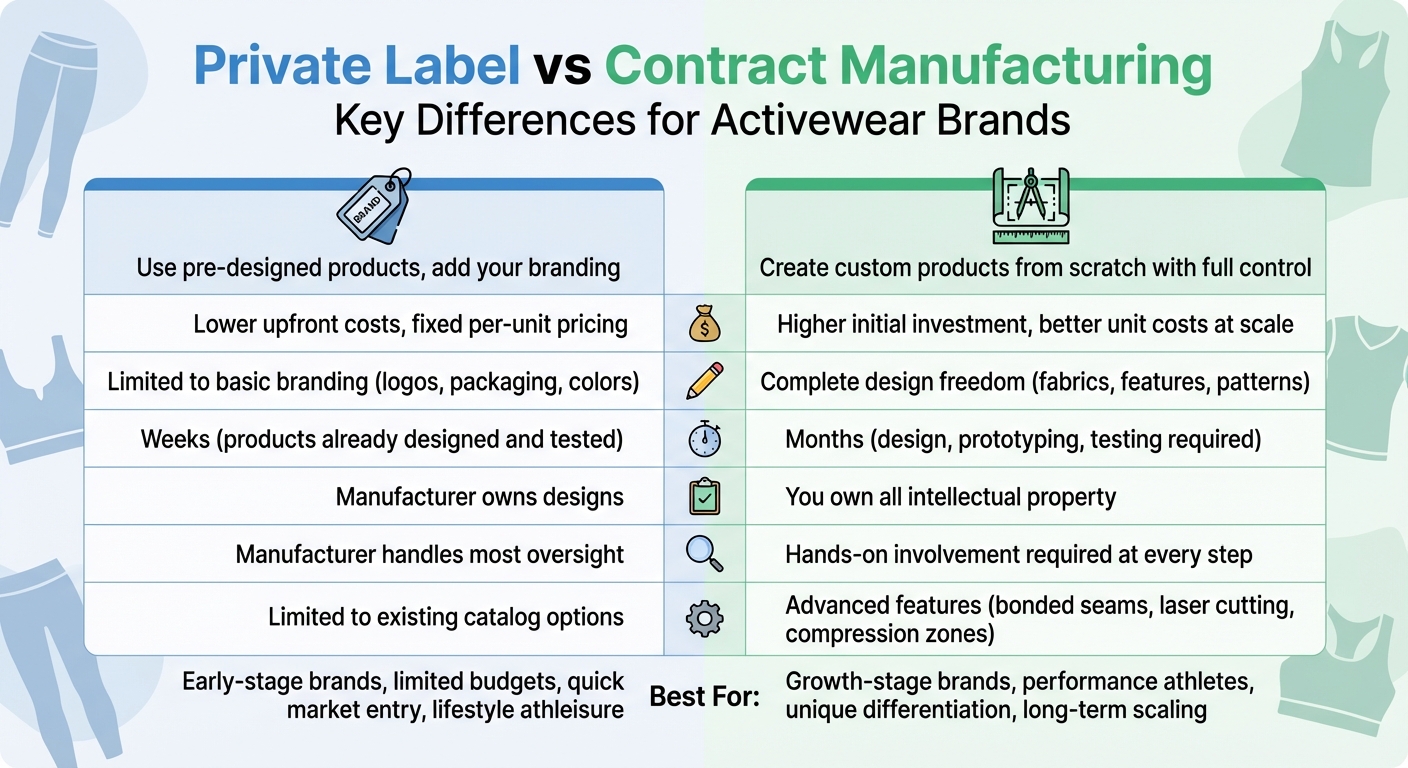 Private Label vs Contract Manufacturing Comparison Chart